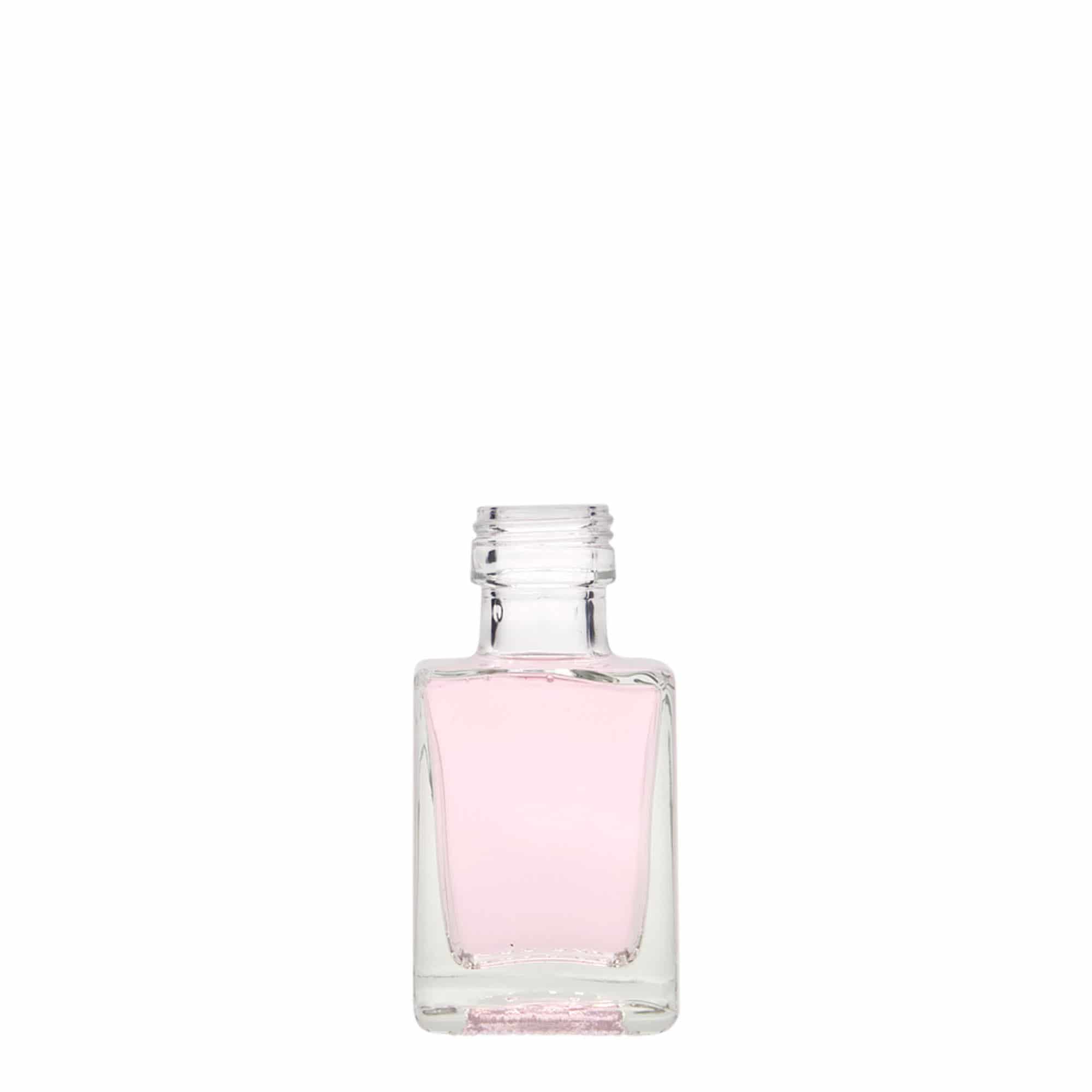 50 ml glass bottle 'Cube', square, opening: PP 24