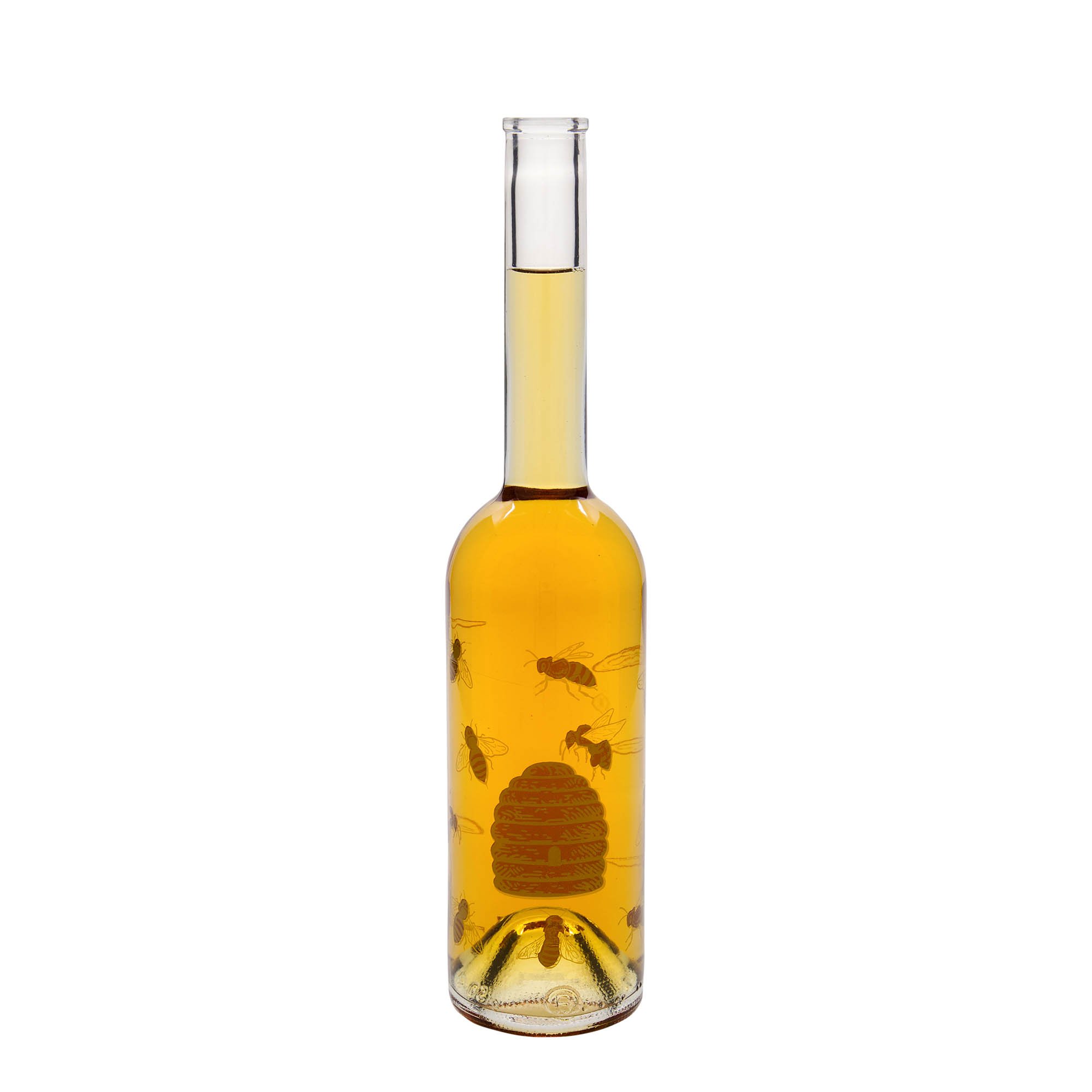500 ml glass bottle ‘Opera’, motif: bees, opening: cork