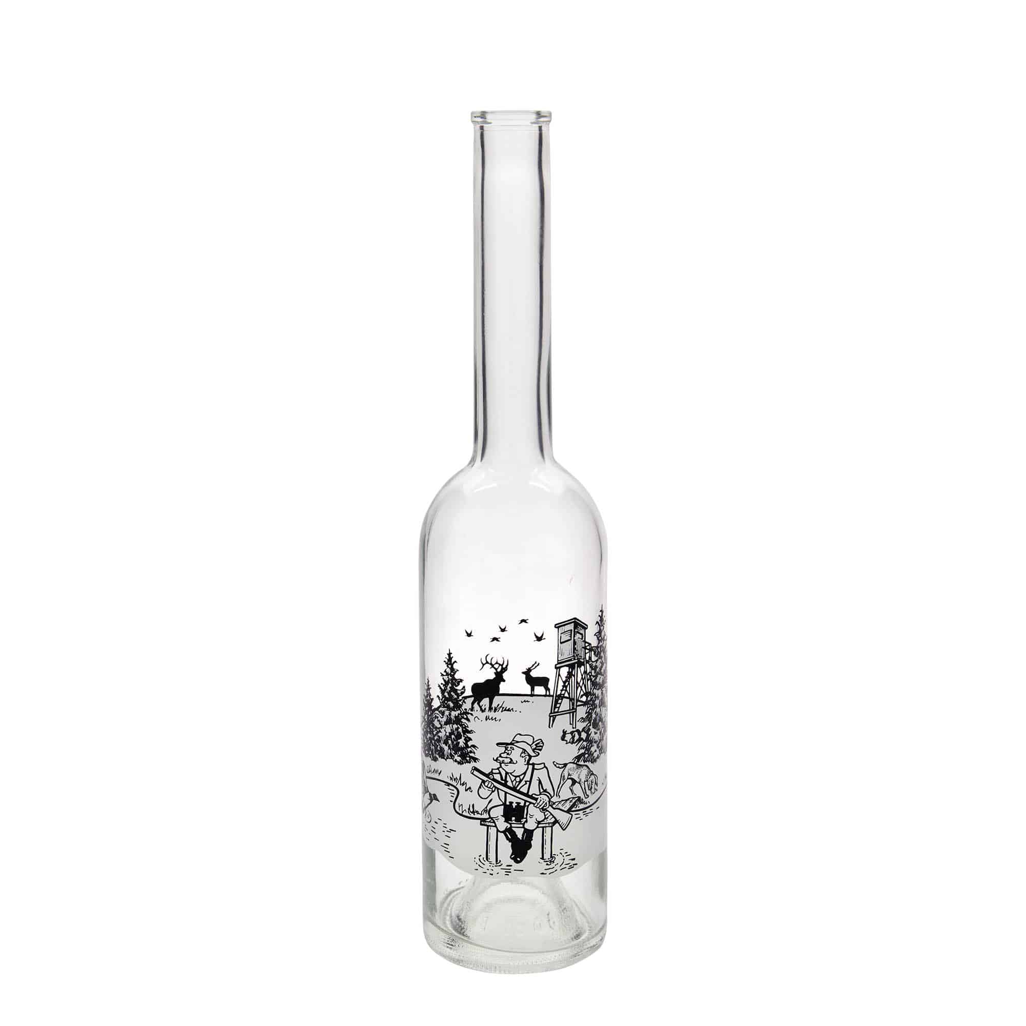 500 ml glass bottle 'Opera', print: hunter, closure: cork