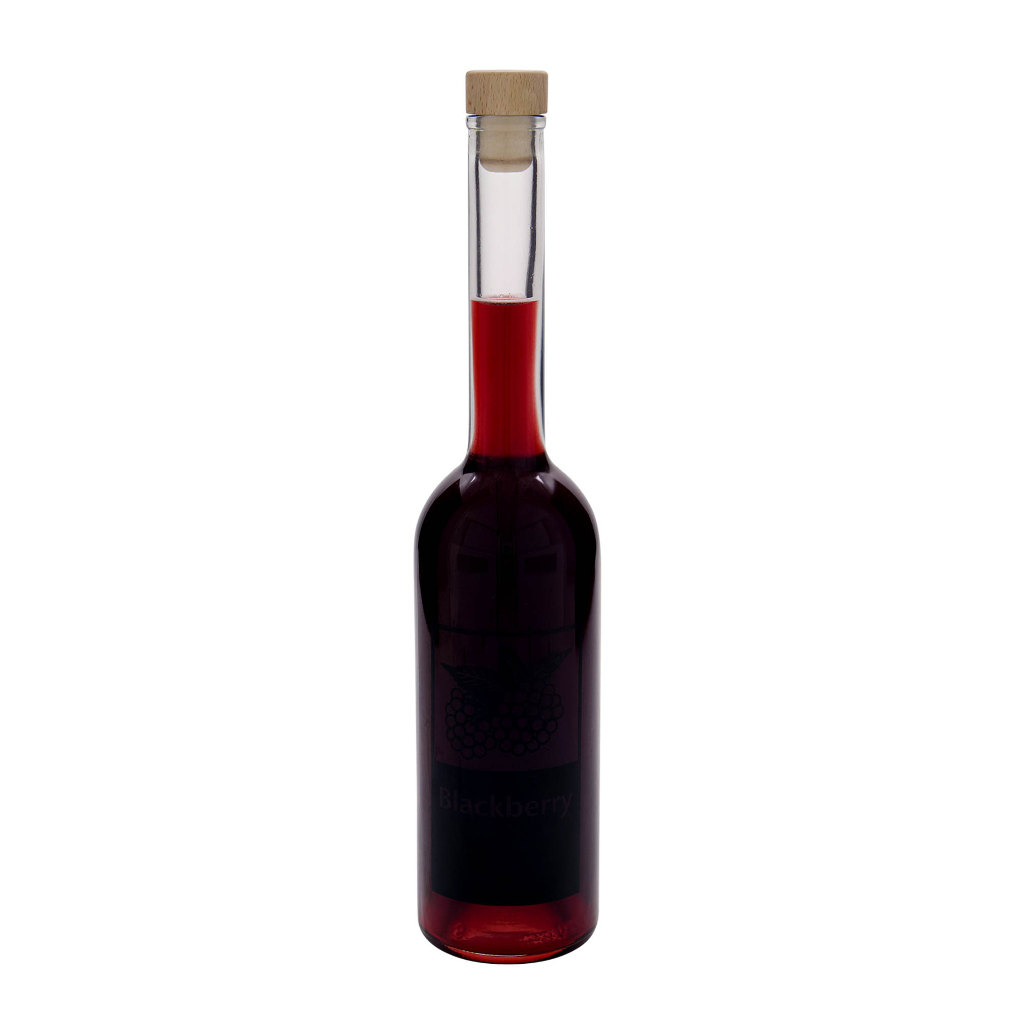 500 ml glass bottle 'Opera', design: Blackberry, opening: cork 500 ml glass bottle 'Opera', design: Blackberry, opening: cork