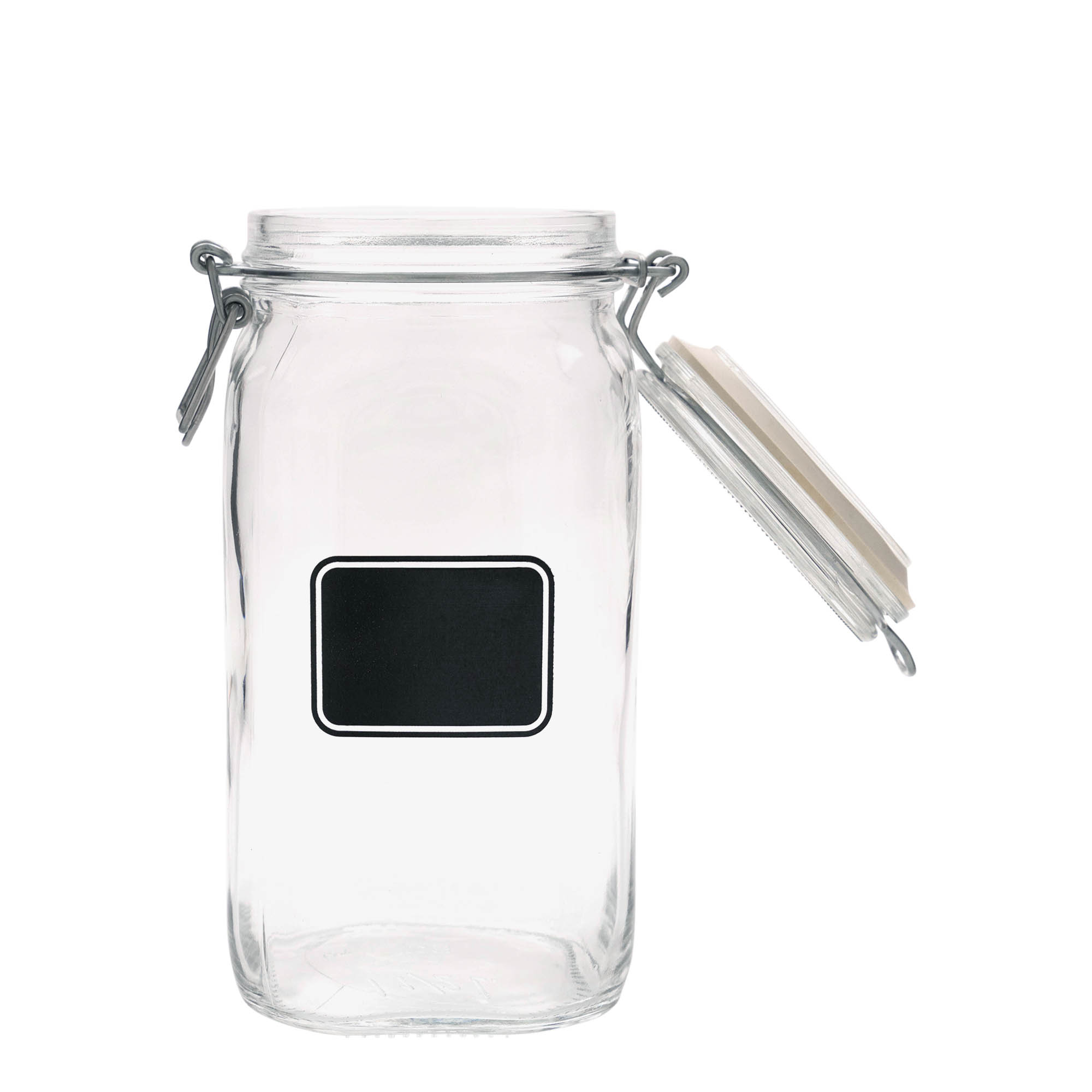 1,500 ml wire bail jar 'Fido', motif: label field, square, opening: wire bail closure 1,500 ml wire bail jar 'Fido', motif: label field, square, opening: wire bail closure