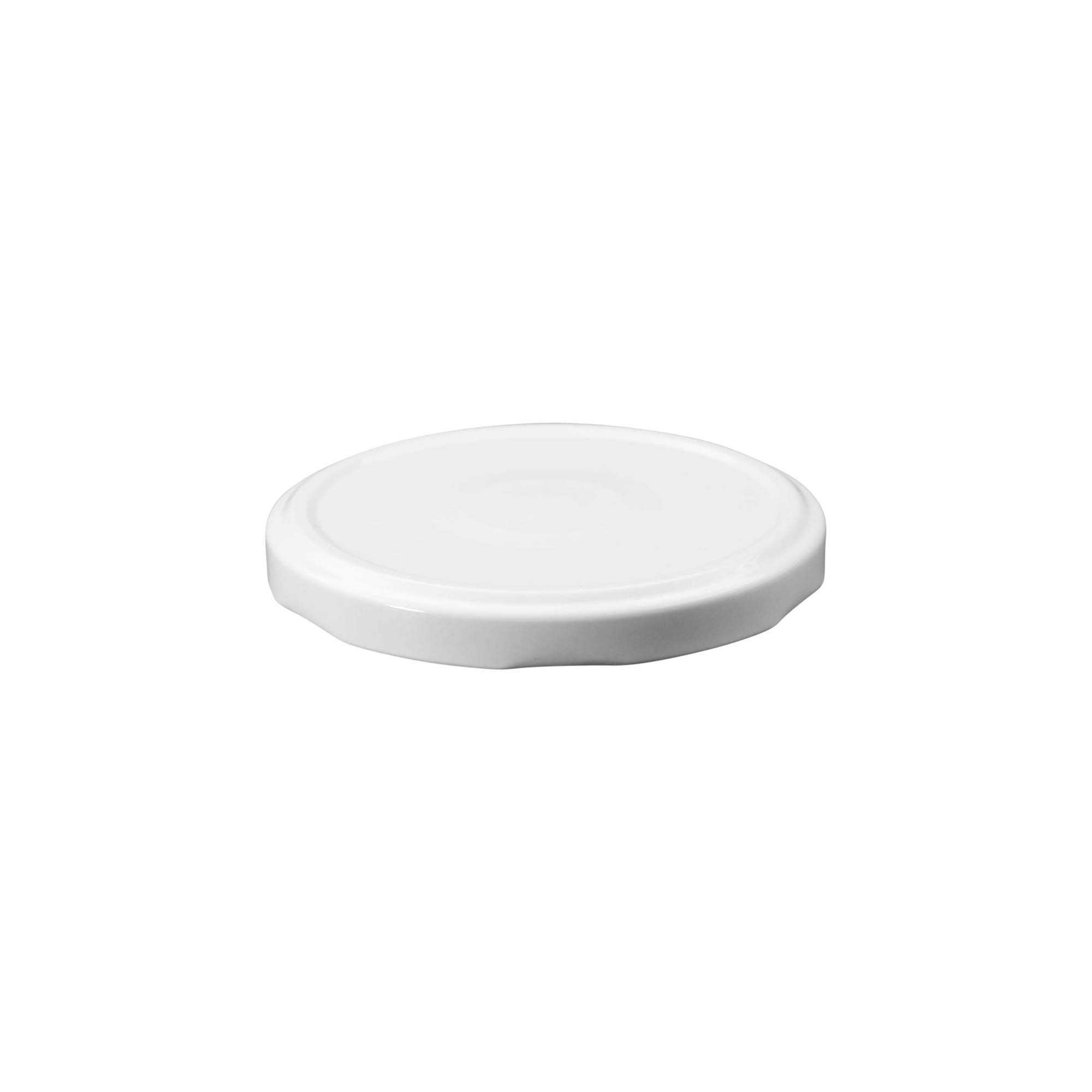 Twist-off lid, tinplate, white, for opening: TO 82 Twist-off lid, tinplate, white, for opening: TO 82