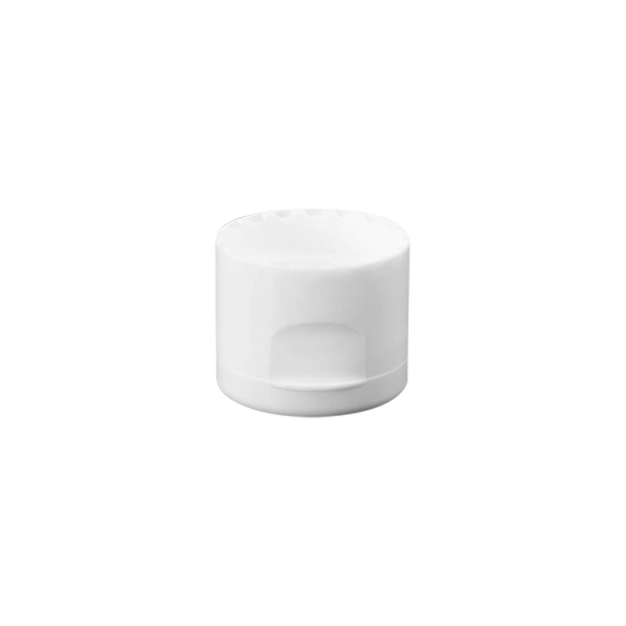 Screw cap with hinge, PP plastic, white, for opening: 24/410