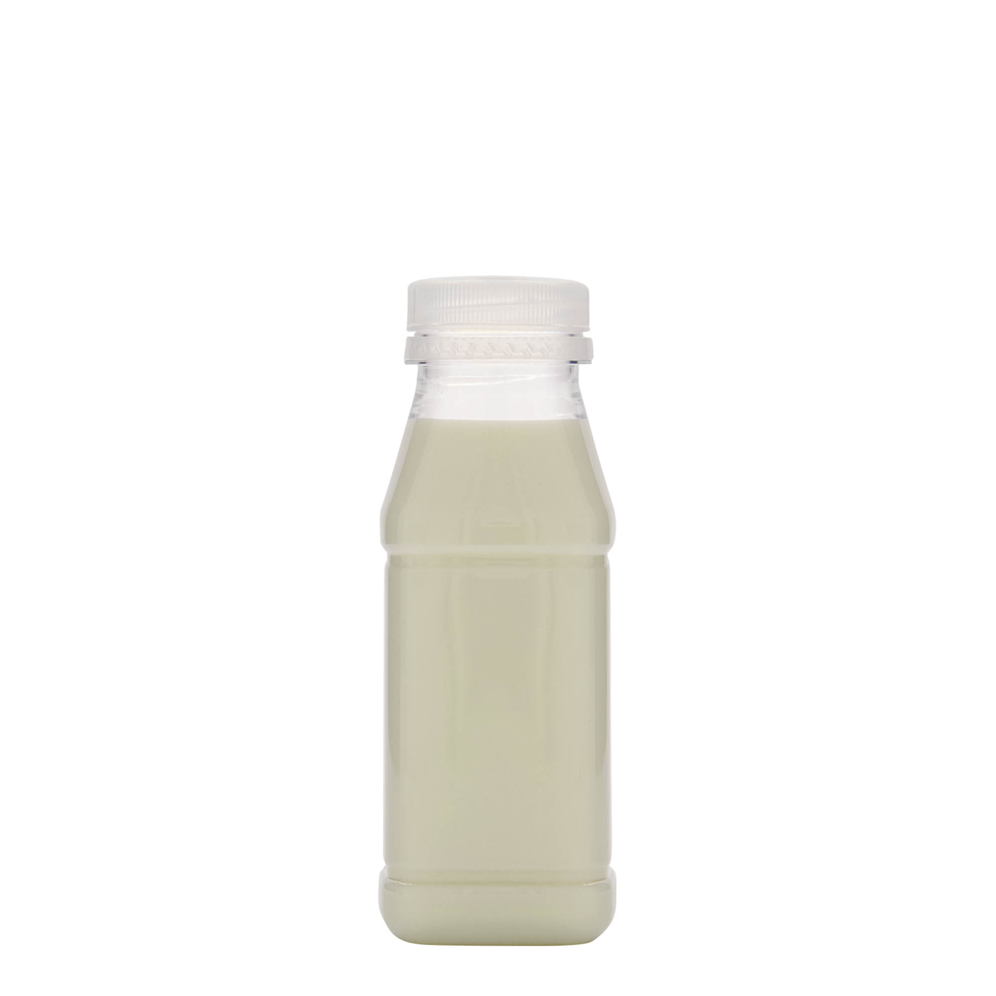 250 ml PET bottle ‘Milk and Juice Carré’, square, plastic, opening: 38 mm
