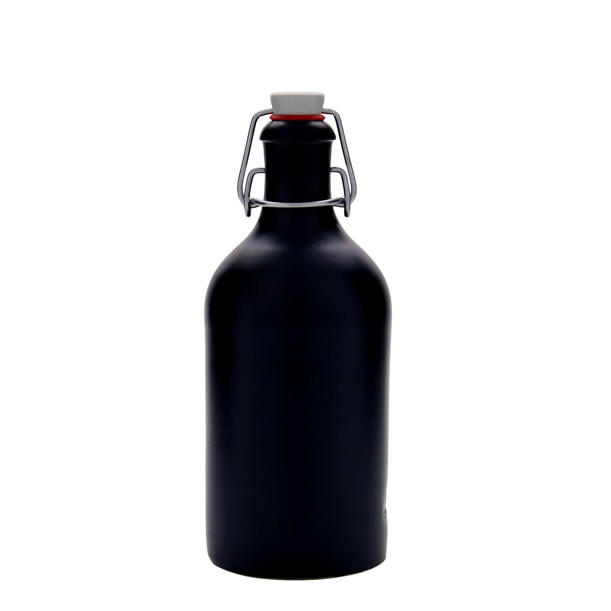 500 ml clay jug, stoneware, black, opening: swing top closure