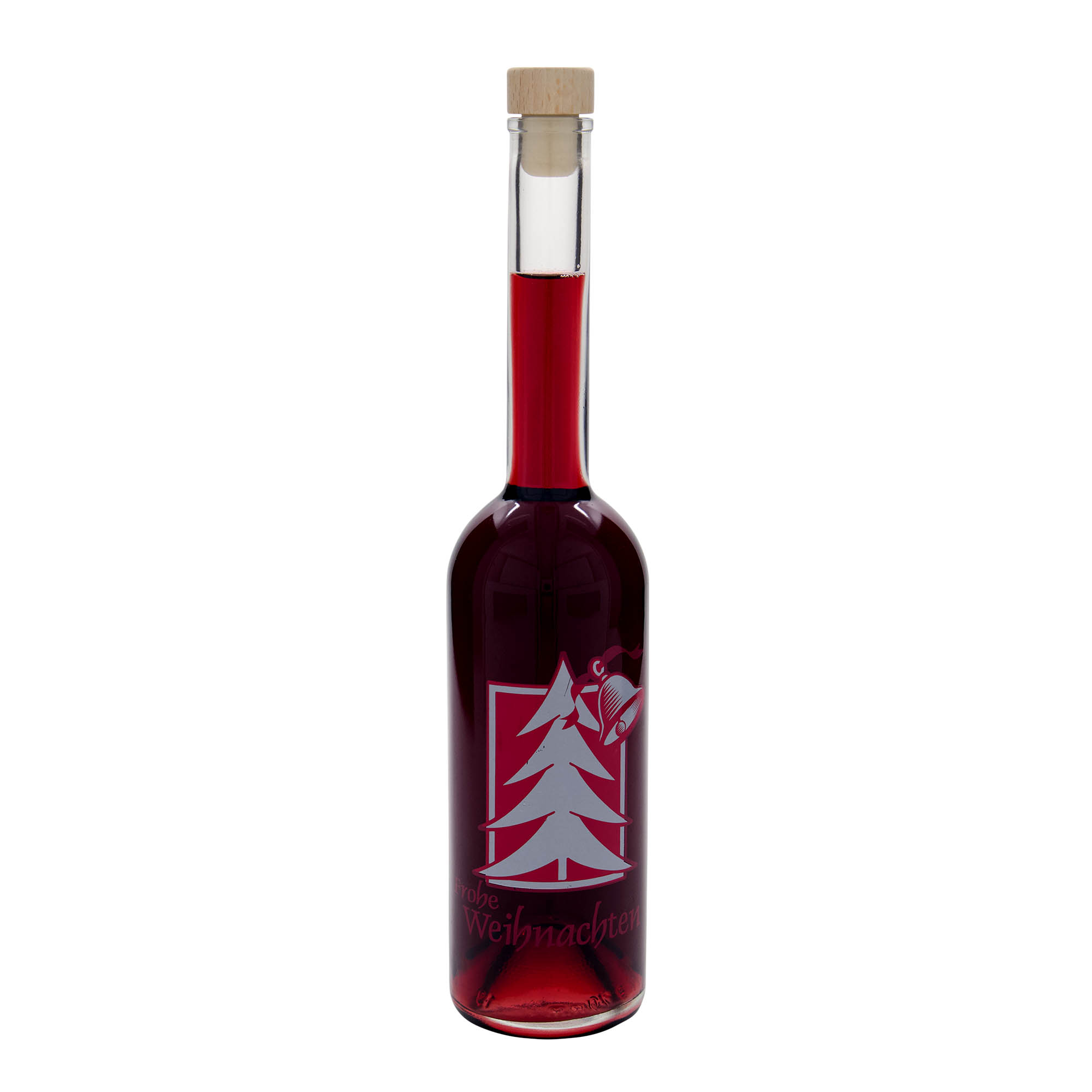 500 ml glass bottle ‘Opera’, motif: Christmas greeting, opening: cork