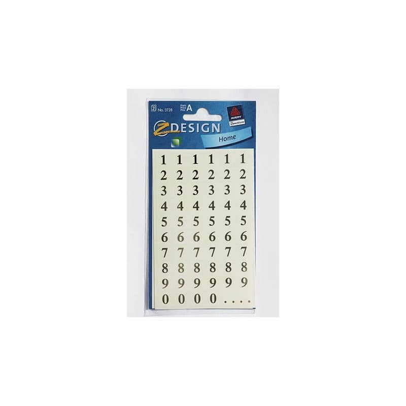 Zweckform Stickers 'Numbers 1-9', plastic, gold