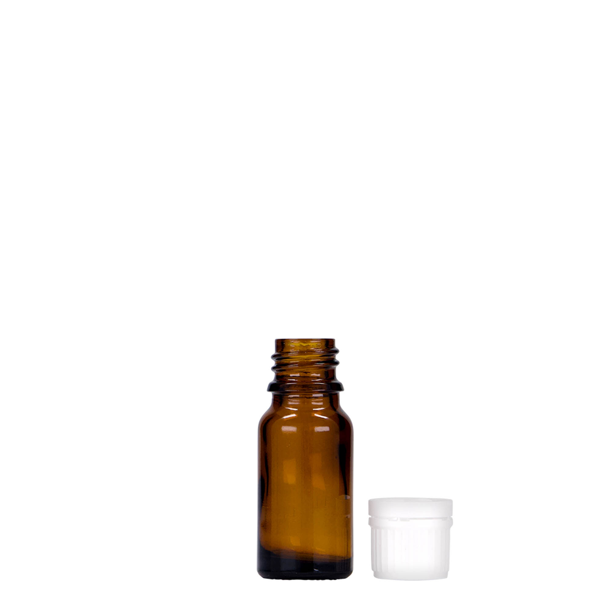 10 ml medicine bottle, glass, brown, opening: DIN 18 10 ml medicine bottle, glass, brown, opening: DIN 18