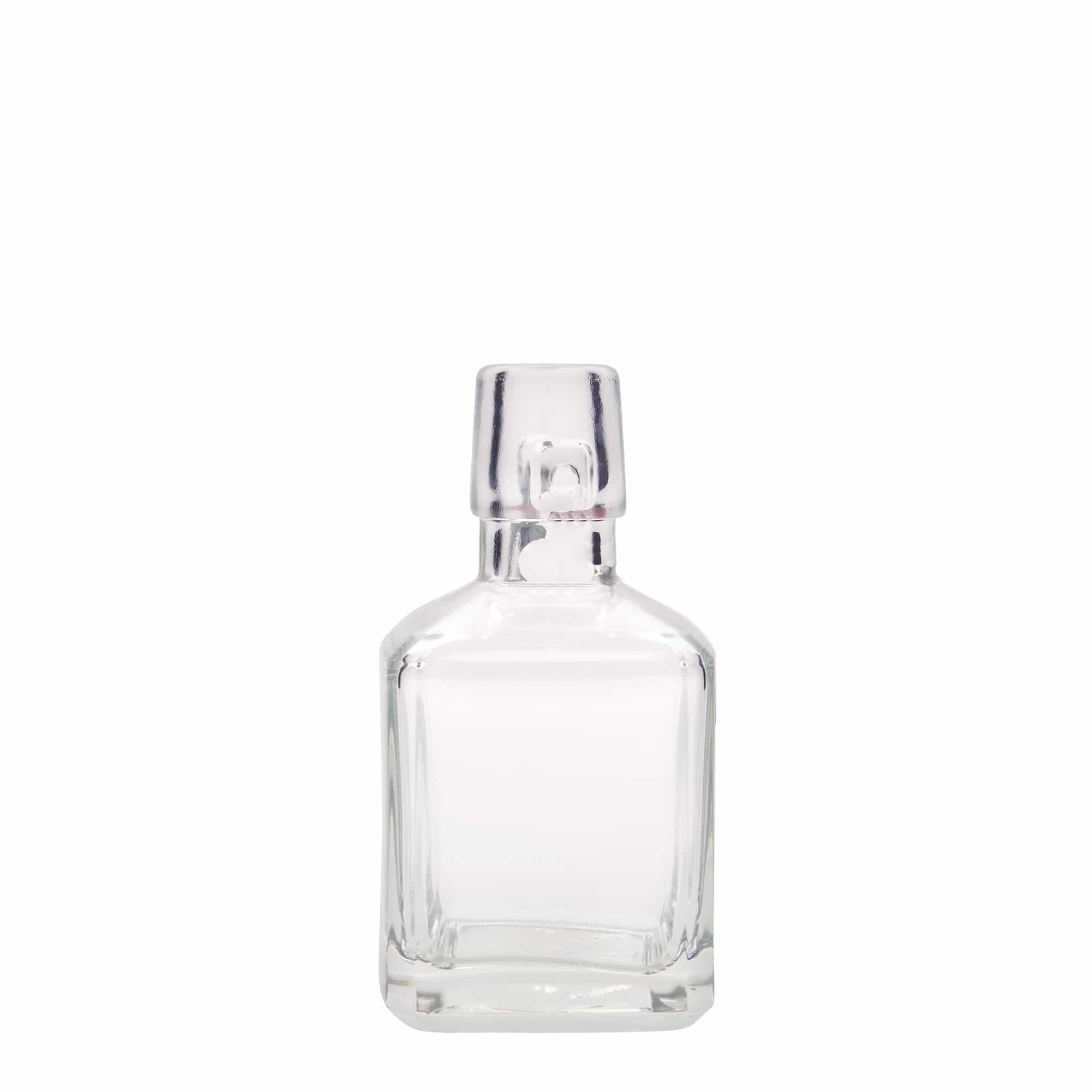 200 ml glass bottle 'Kubica', square, opening: swing top closure