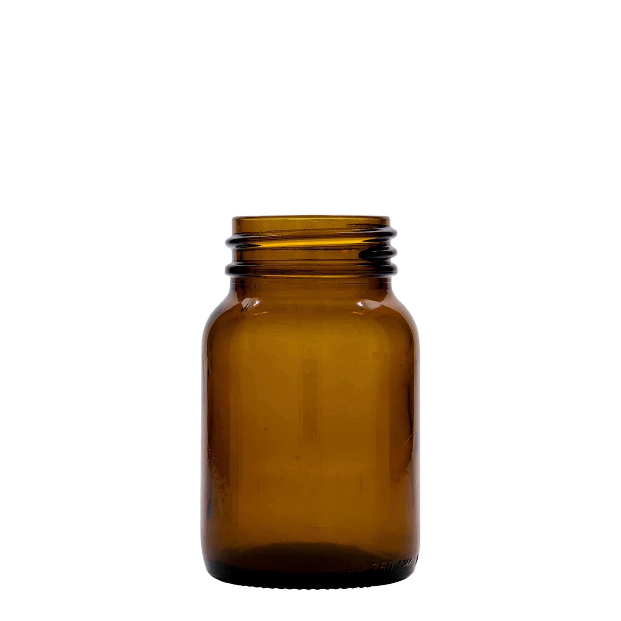250 ml wide mouth jar, brown, closure: DIN 55