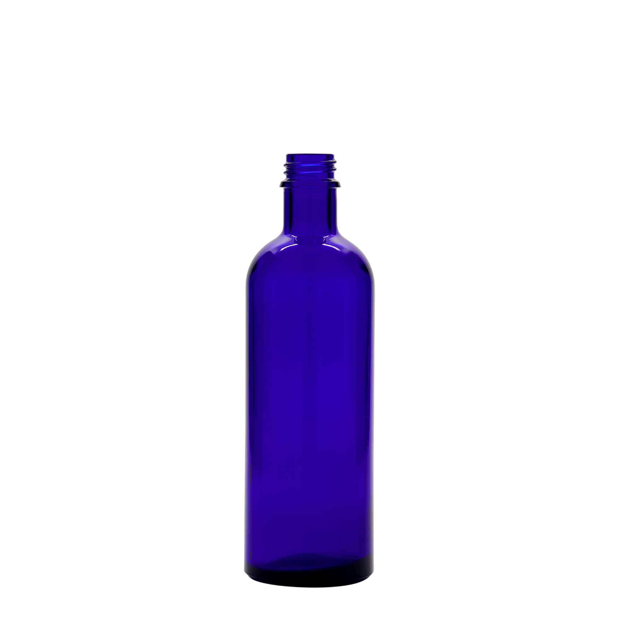 200 ml medicine bottle, glass, royal blue, opening: DIN 22