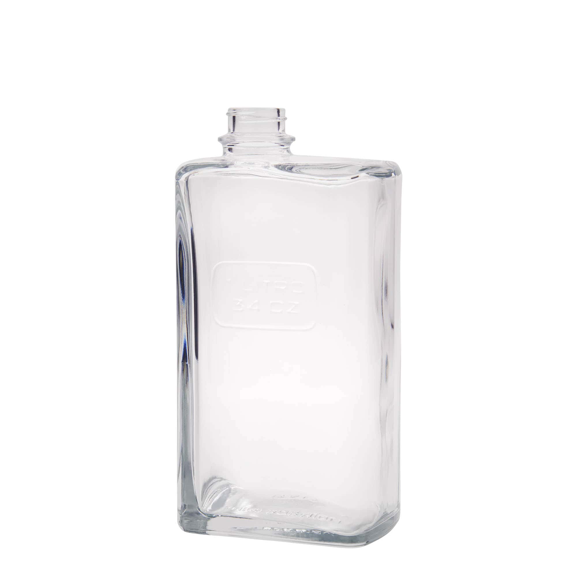 1,000 ml glass bottle 'Optima Lattina', rectangular, closure: screw cap
