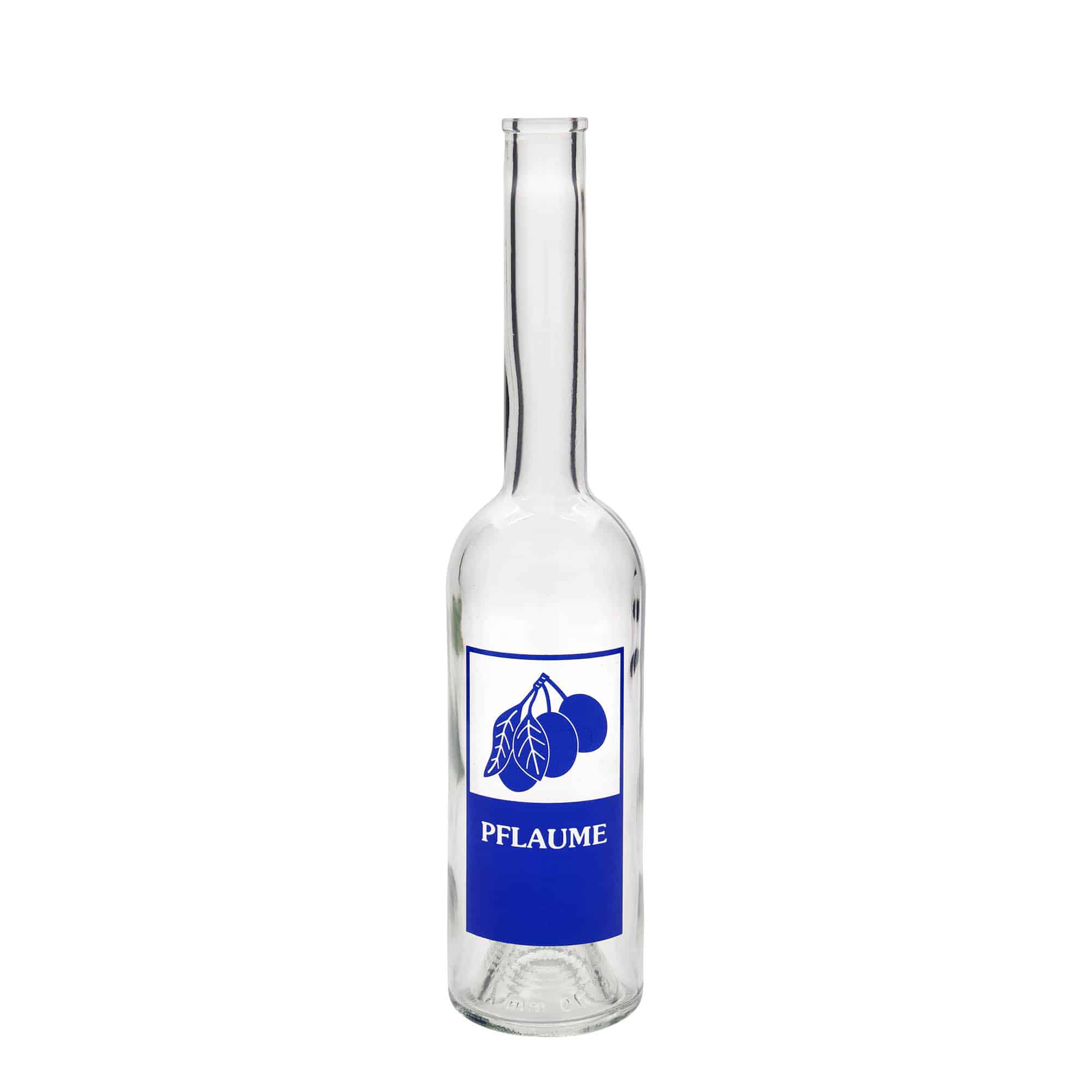 500 ml glass bottle ‘Opera’, motif: plum, opening: cork