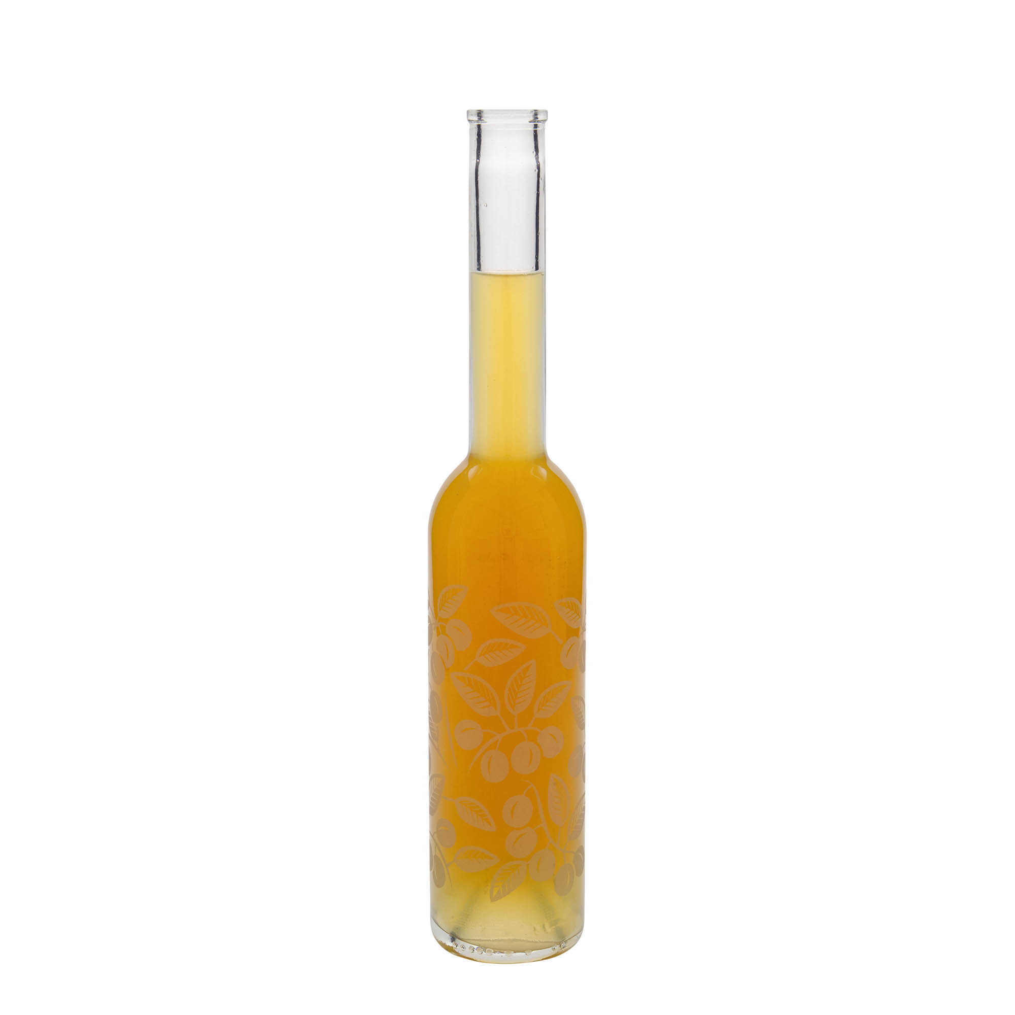 350 ml glass bottle 'Opera', design: Mirabelle plums, opening: cork 350 ml glass bottle 'Opera', design: Mirabelle plums, opening: cork