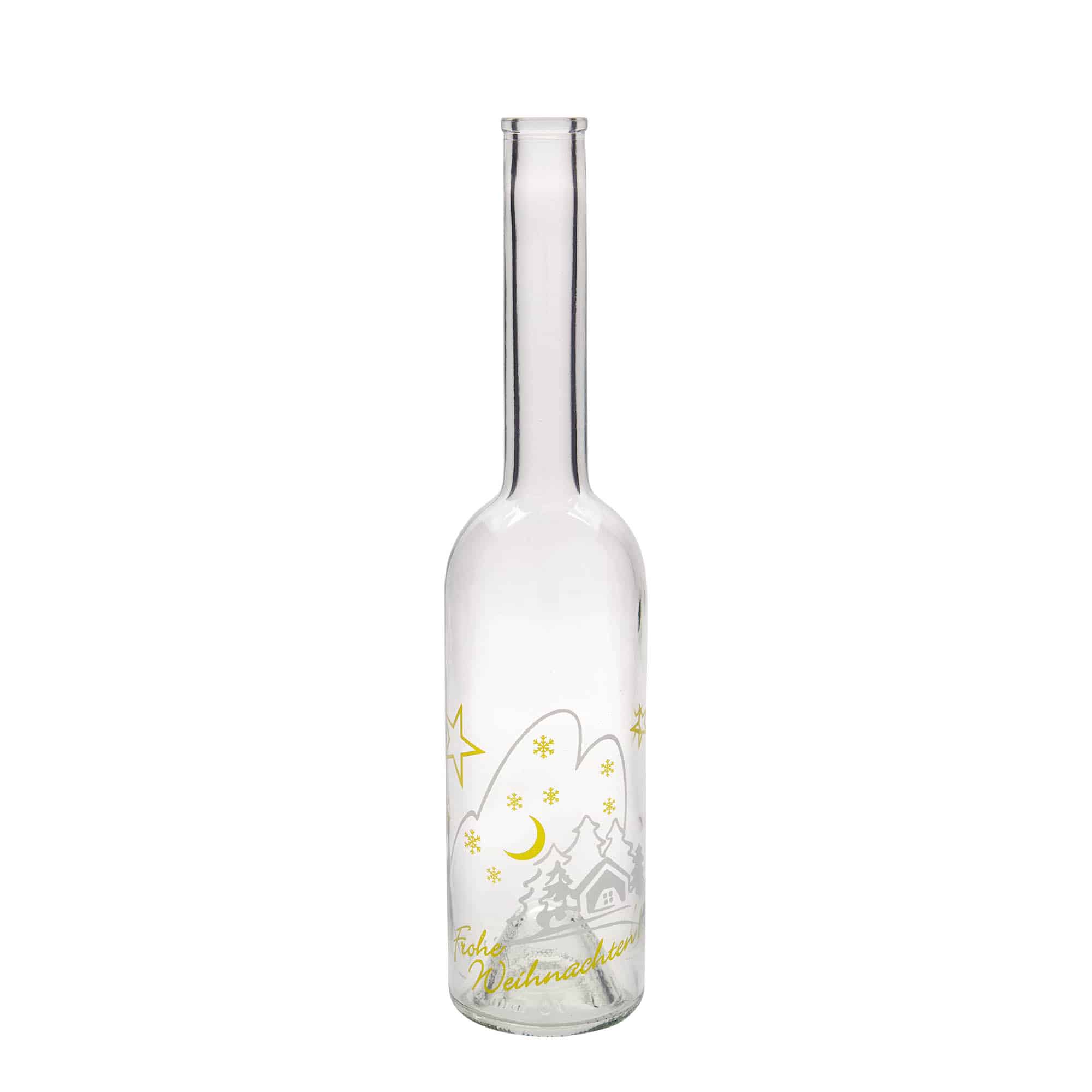 500 ml glass bottle 'Opera', motif: Christmas idyll, opening: cork
