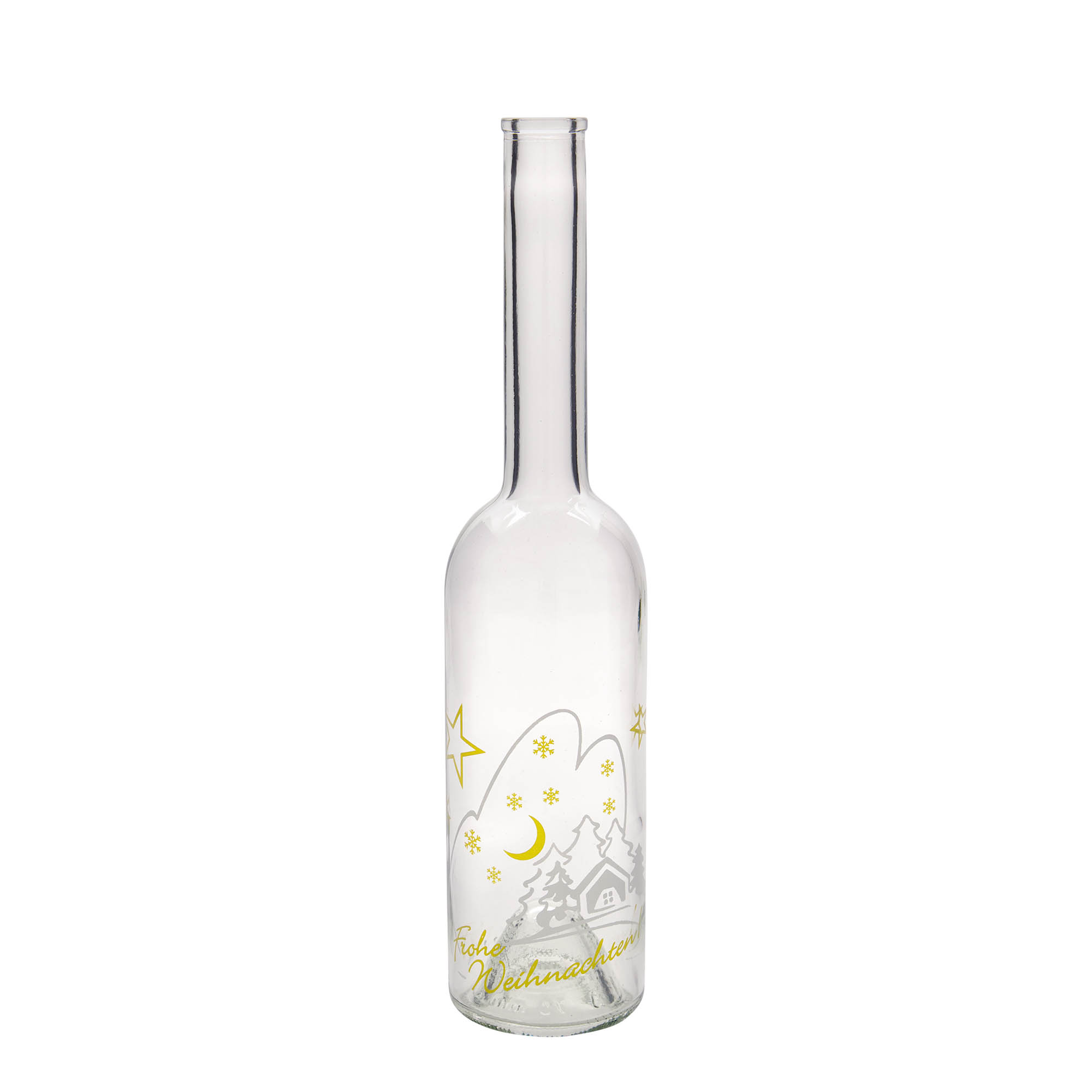 500 ml glass bottle ‘Opera’, motif: Christmas idyll, opening: cork