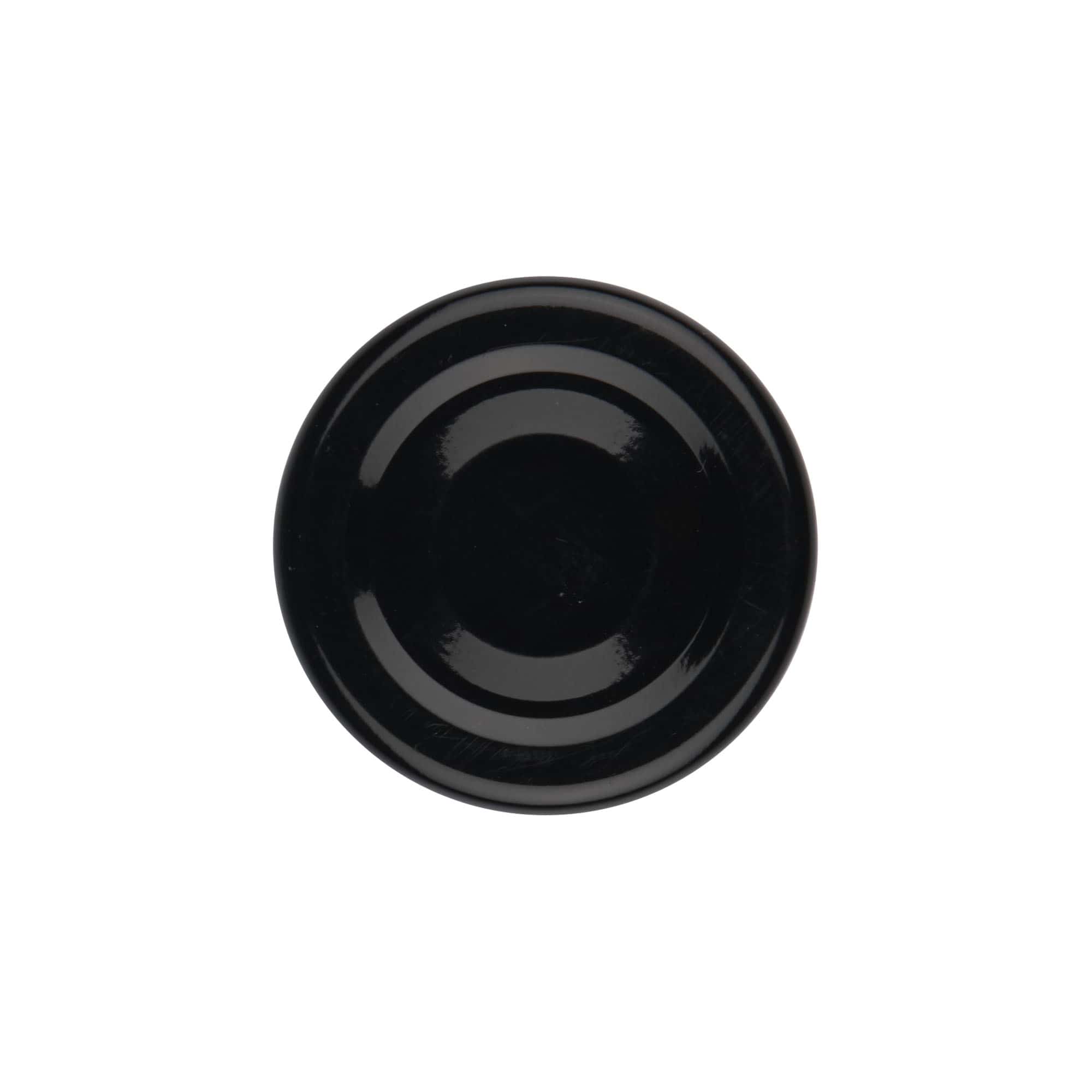 Twist-off lid, tinplate, black, for opening: TO 43