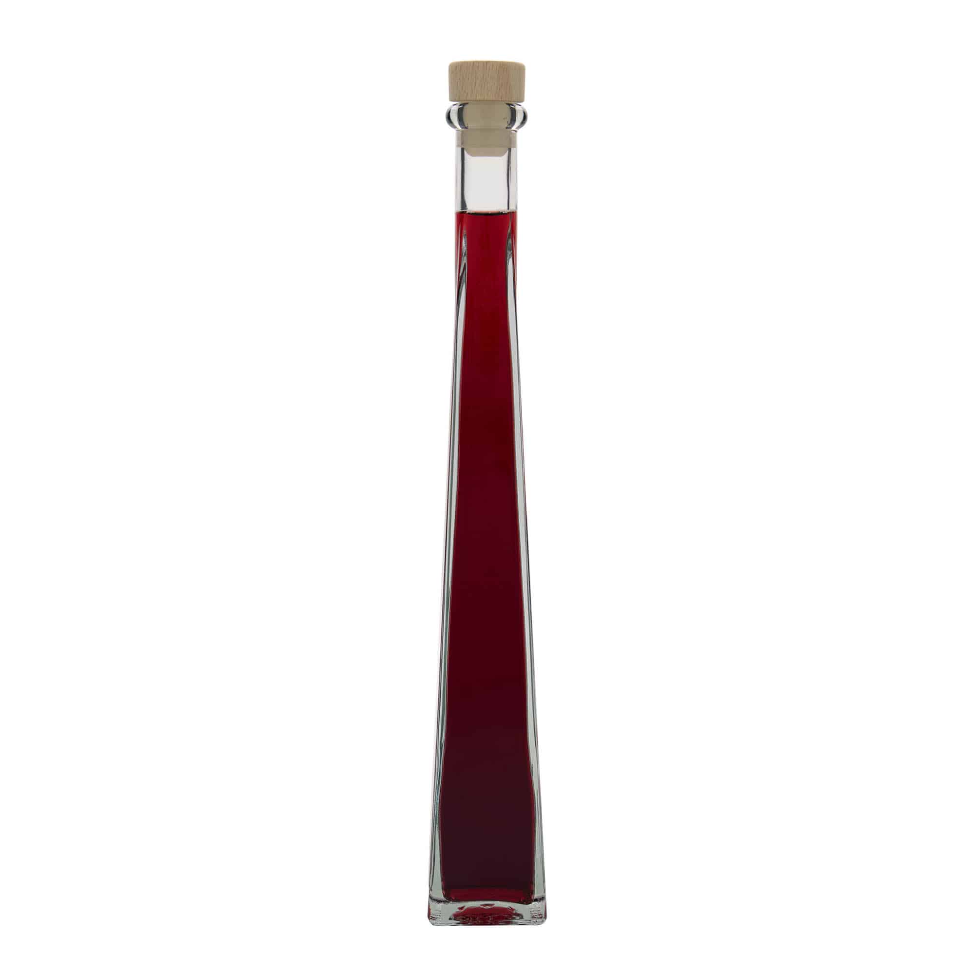 200 ml glass bottle ‘Dama Quadrato’, square, opening: cork