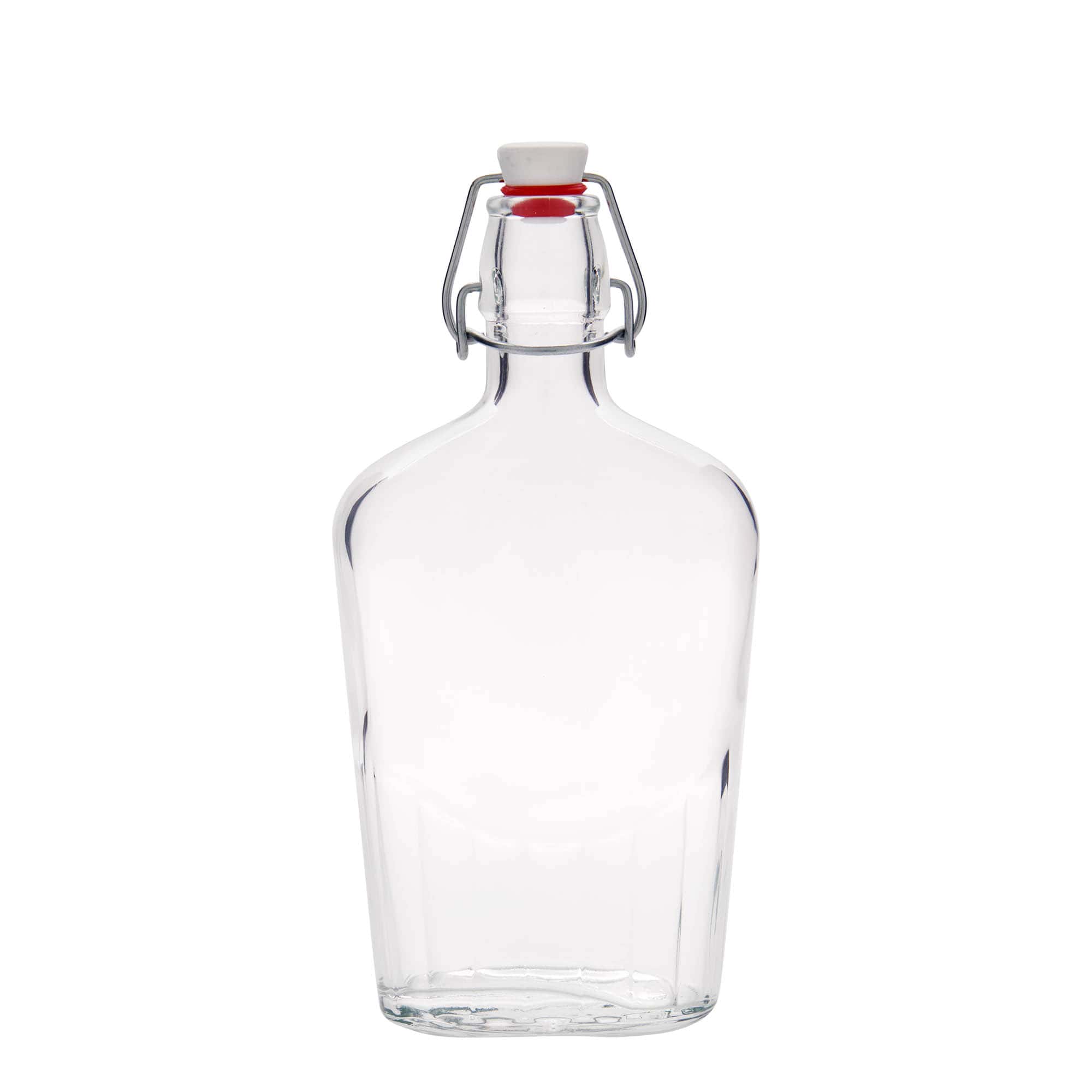 500 ml glass bottle 'Fiaschetta', oval, opening: swing top closure