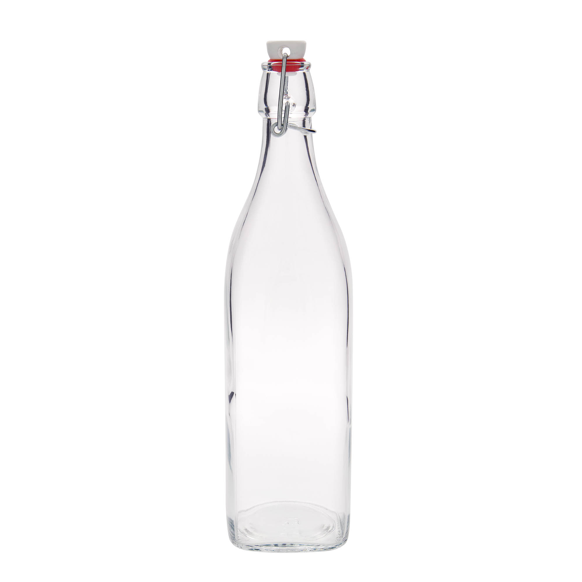 1,000 ml glass bottle 'Swing, square, opening: swing top closure 1,000 ml glass bottle 'Swing, square, opening: swing top closure