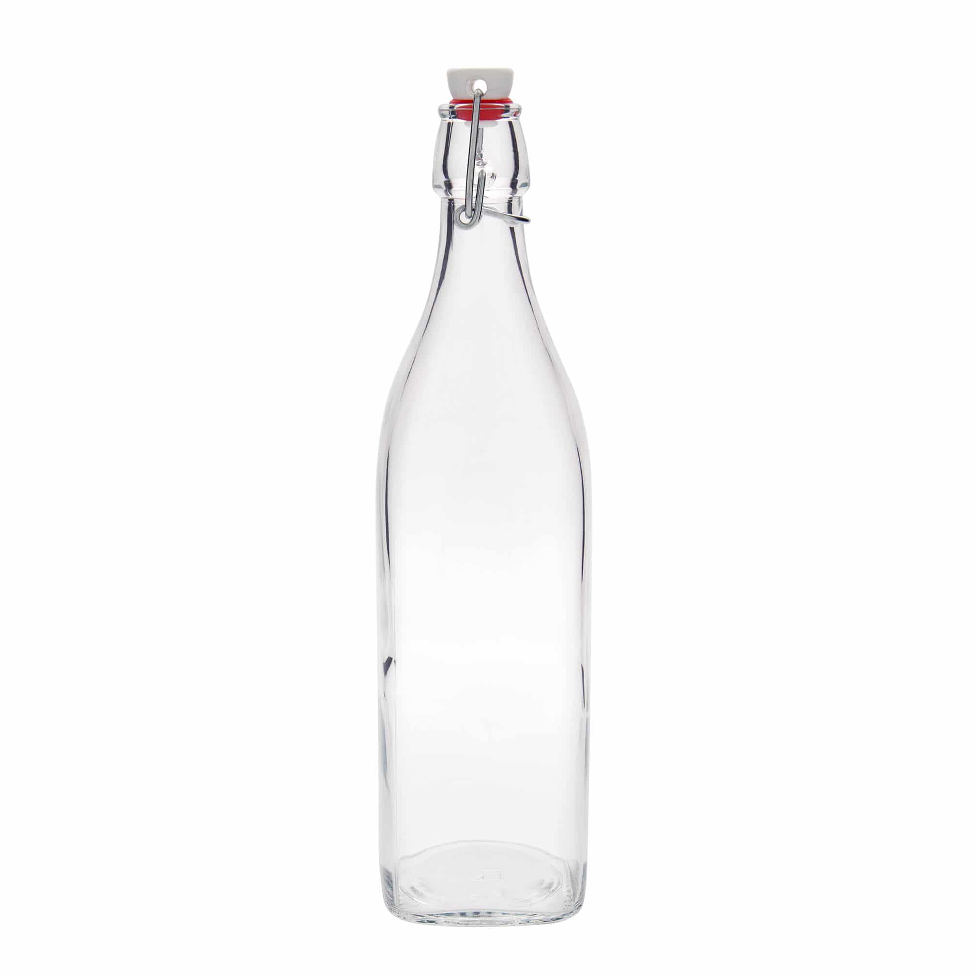 1,000 ml glass bottle ‘Swing, square, opening: swing top closure