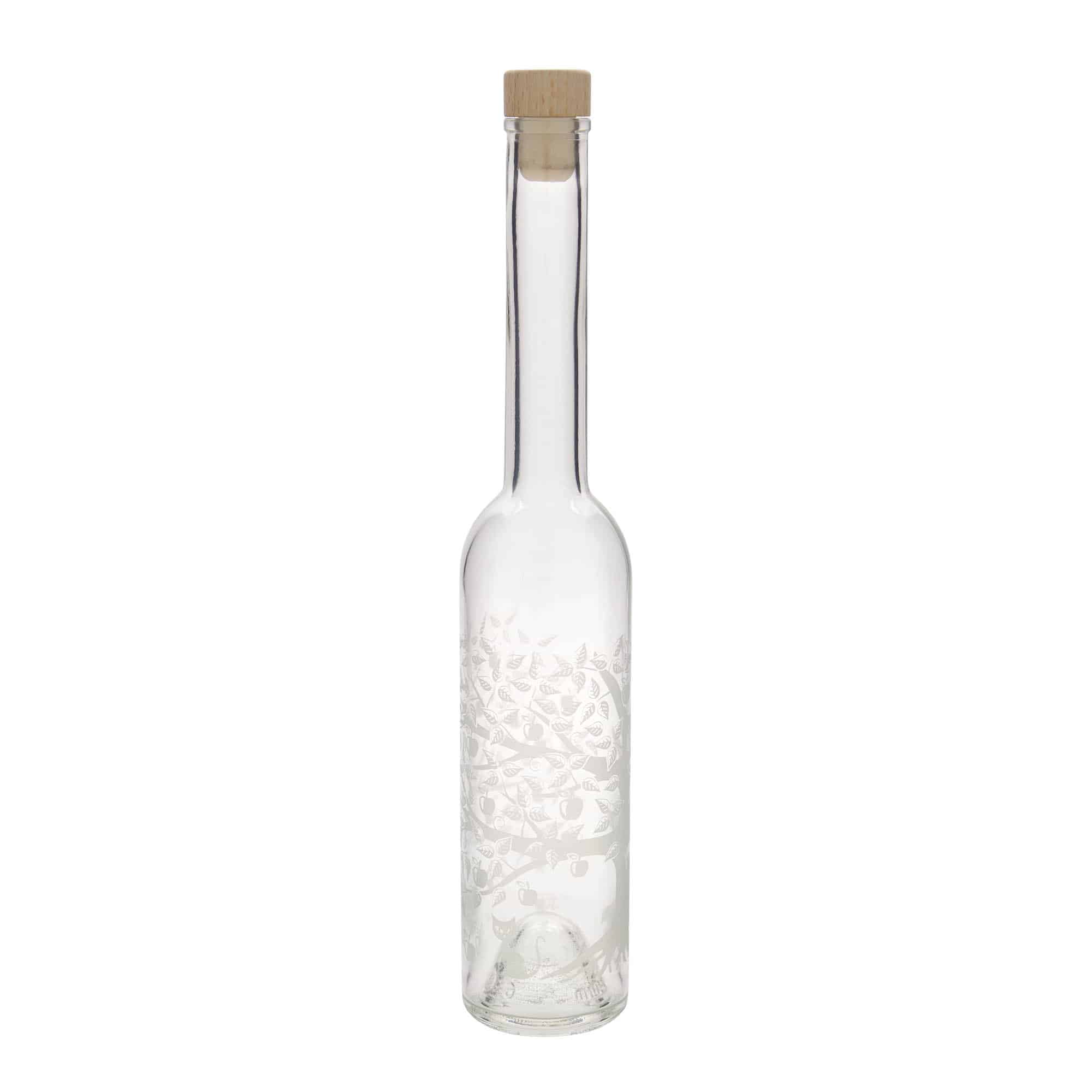 350 ml glass bottle 'Opera', motif: apple tree, opening: cork