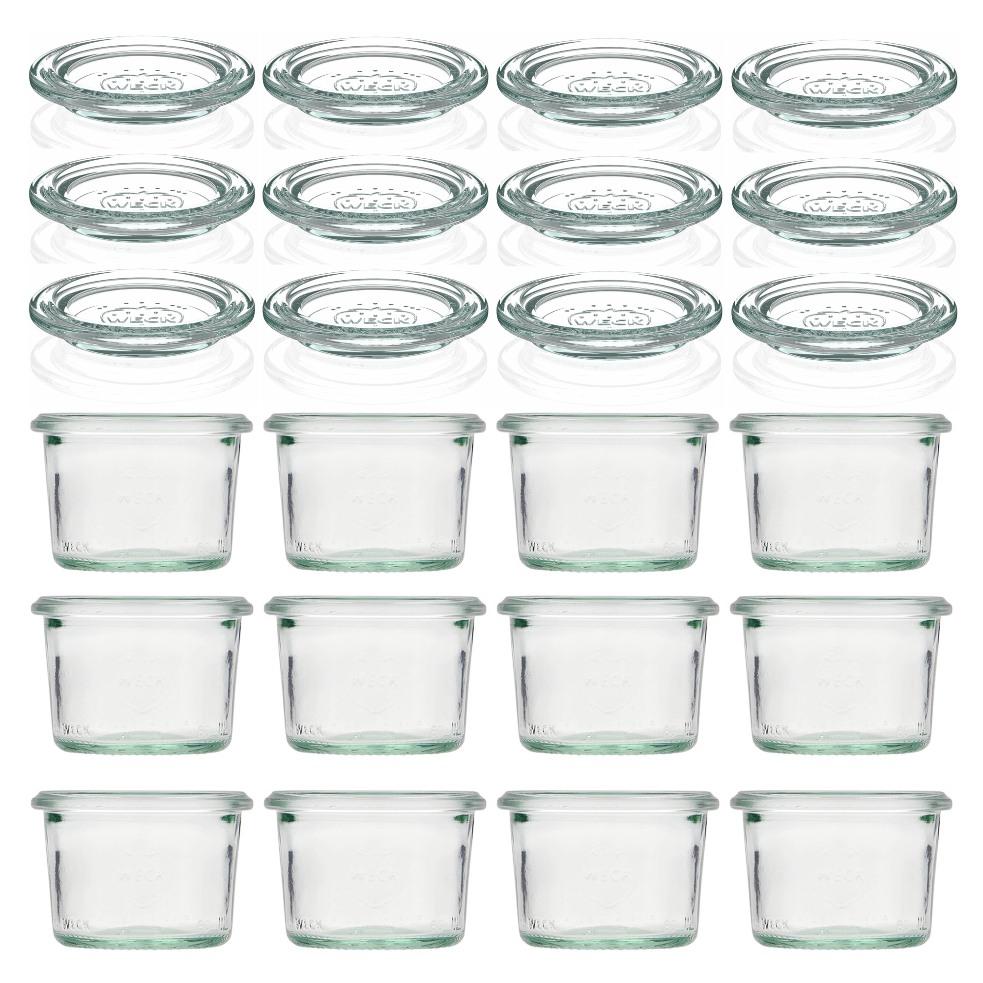 12x 80 ml WECK inverted jar with glass lid RR 60