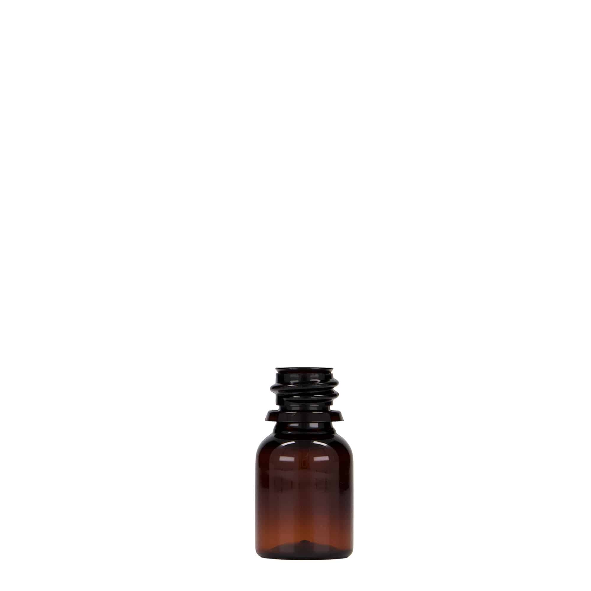 10 ml PET medical bottle 'Easy Living', brown, plastic, opening: DIN 18