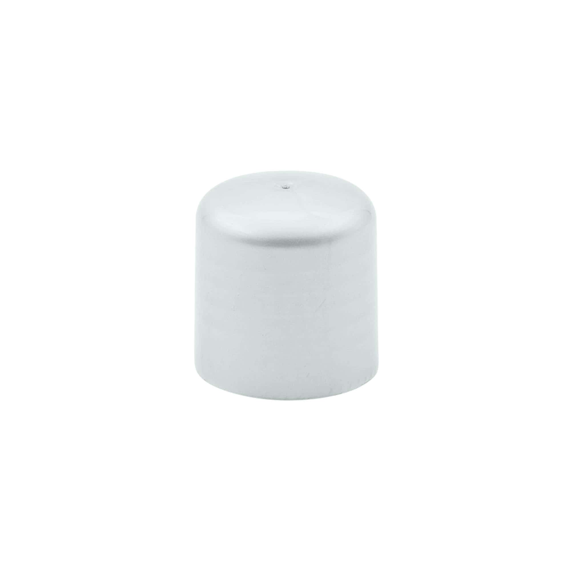 Screw cap with syringe insert, PP plastic, silver, for opening: 24/410