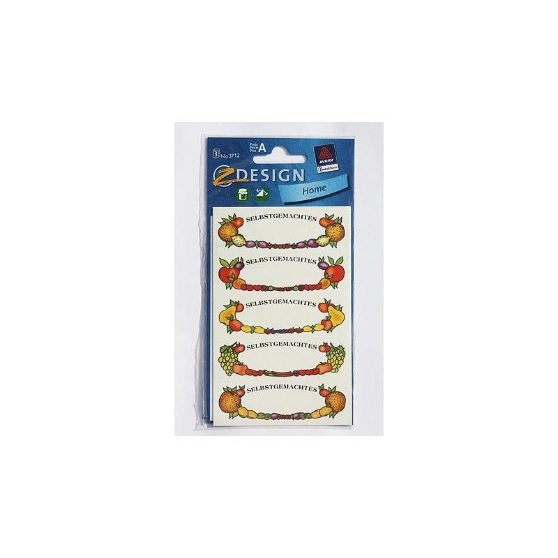 Zweckform Labels ‘Fruit Frame’, oval, paper, multicoloured