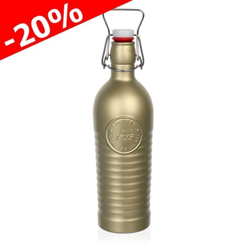 1,200 ml glass bottle 'Officina 1825', gold, closure: swing top