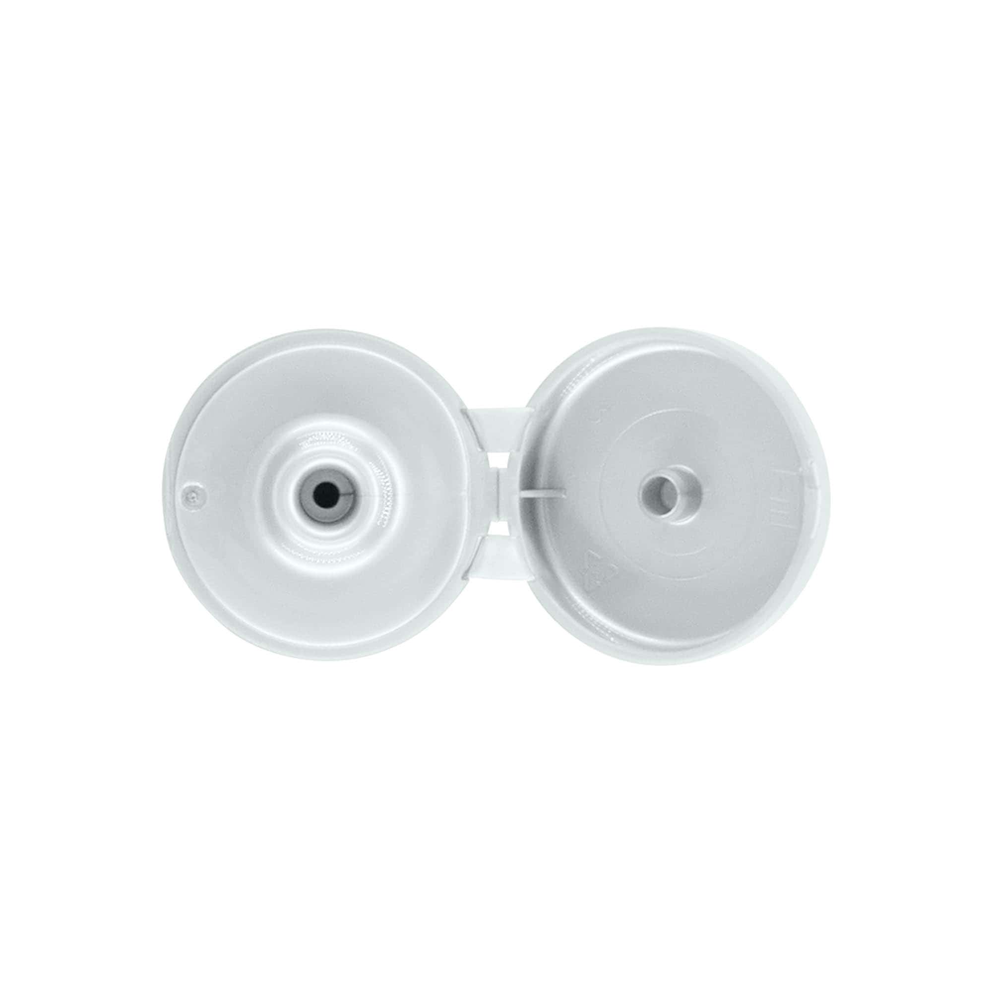 Screw cap with hinge, PP plastic, silver, for opening: 24/410 Screw cap with hinge, PP plastic, silver, for opening: 24/410