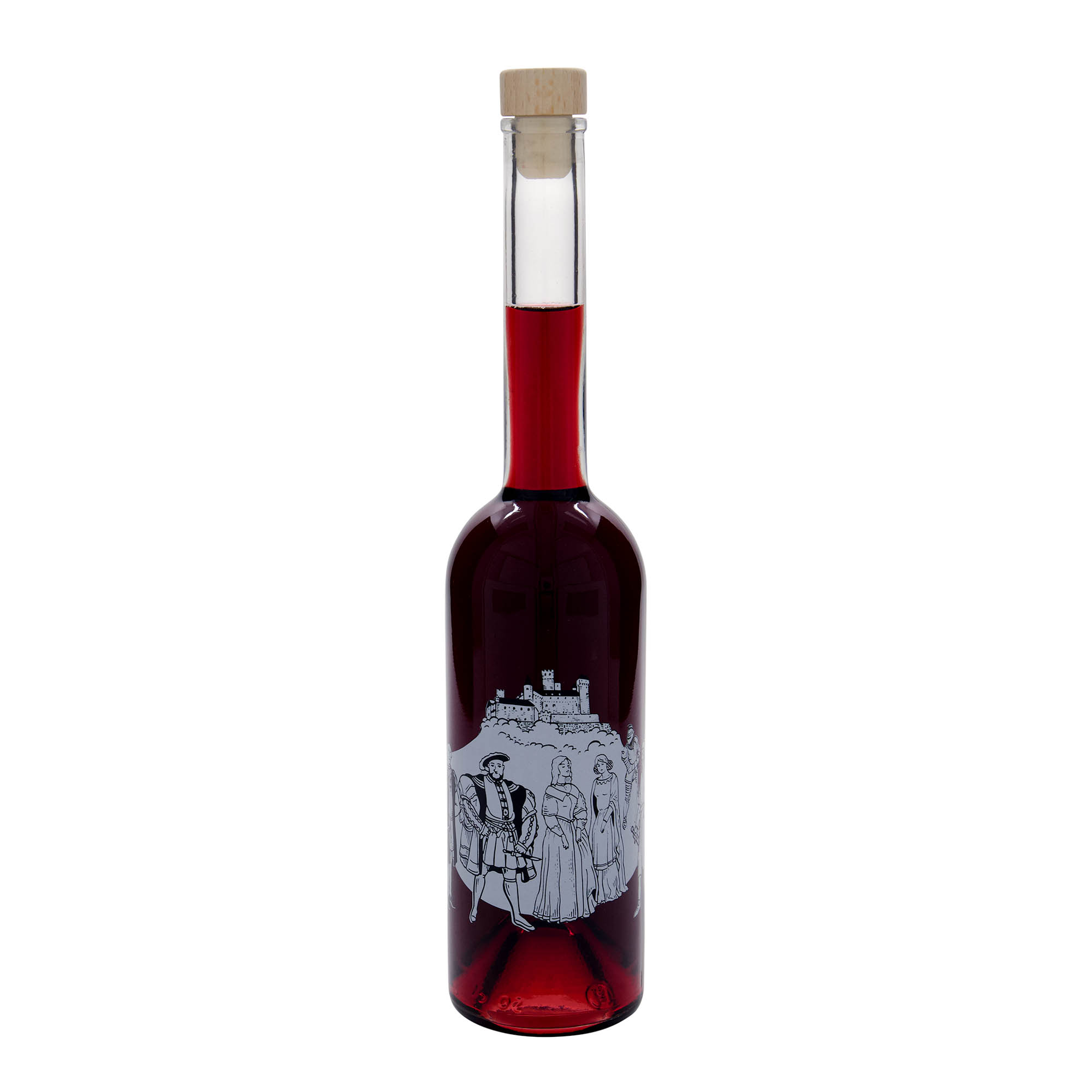 500 ml glass bottle 'Opera', design: medieval, opening: cork 500 ml glass bottle 'Opera', design: medieval, opening: cork