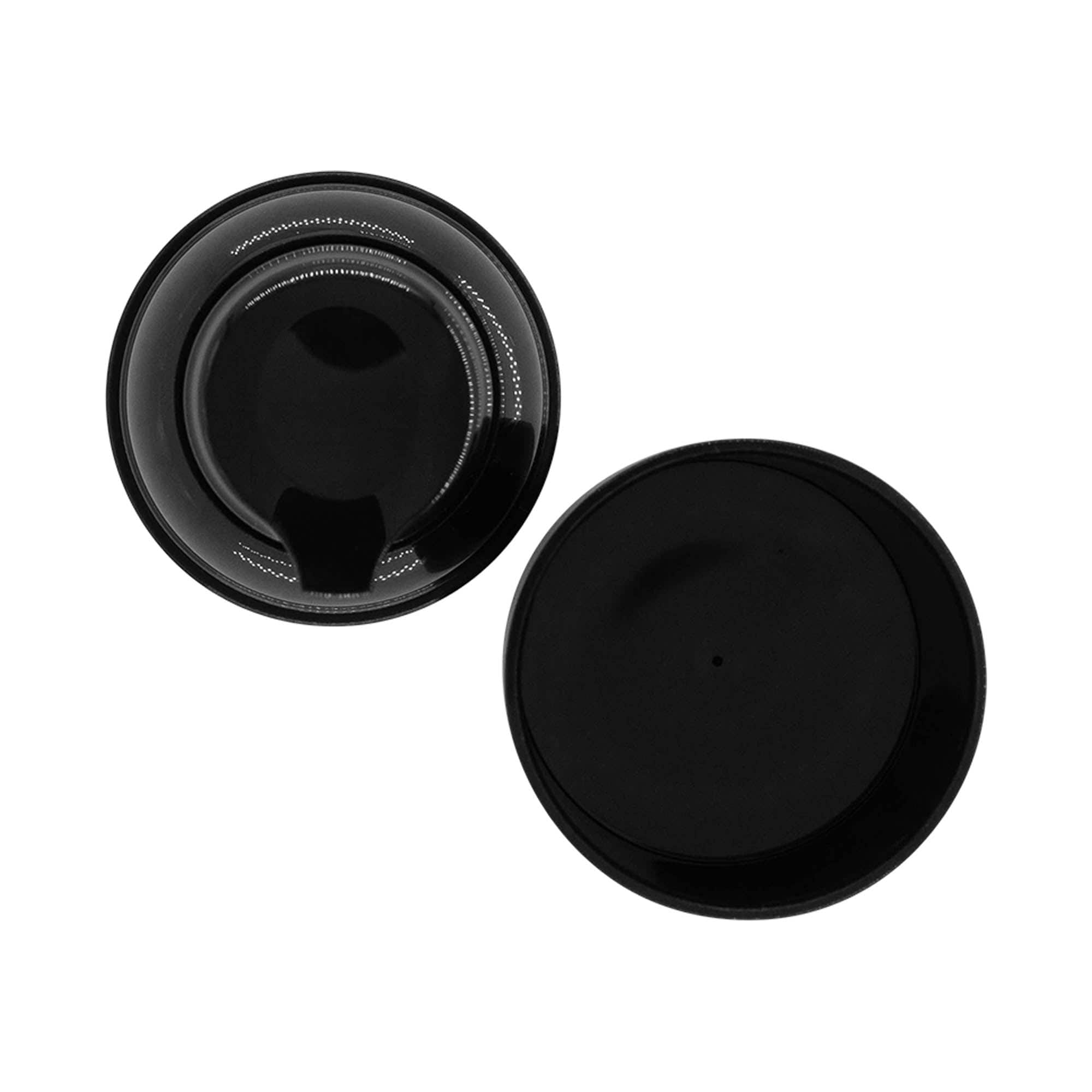 Airless dispenser pump head "Mezzo", type D, black PP plastic with black cap