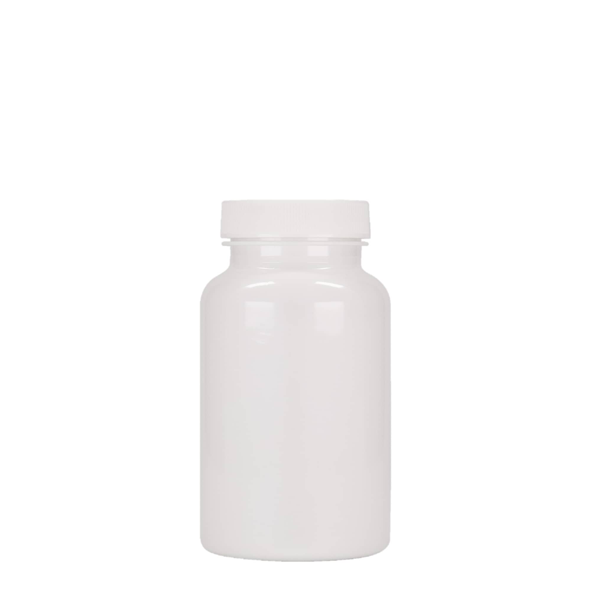 200 ml PET container, plastic, white, opening: 45/400