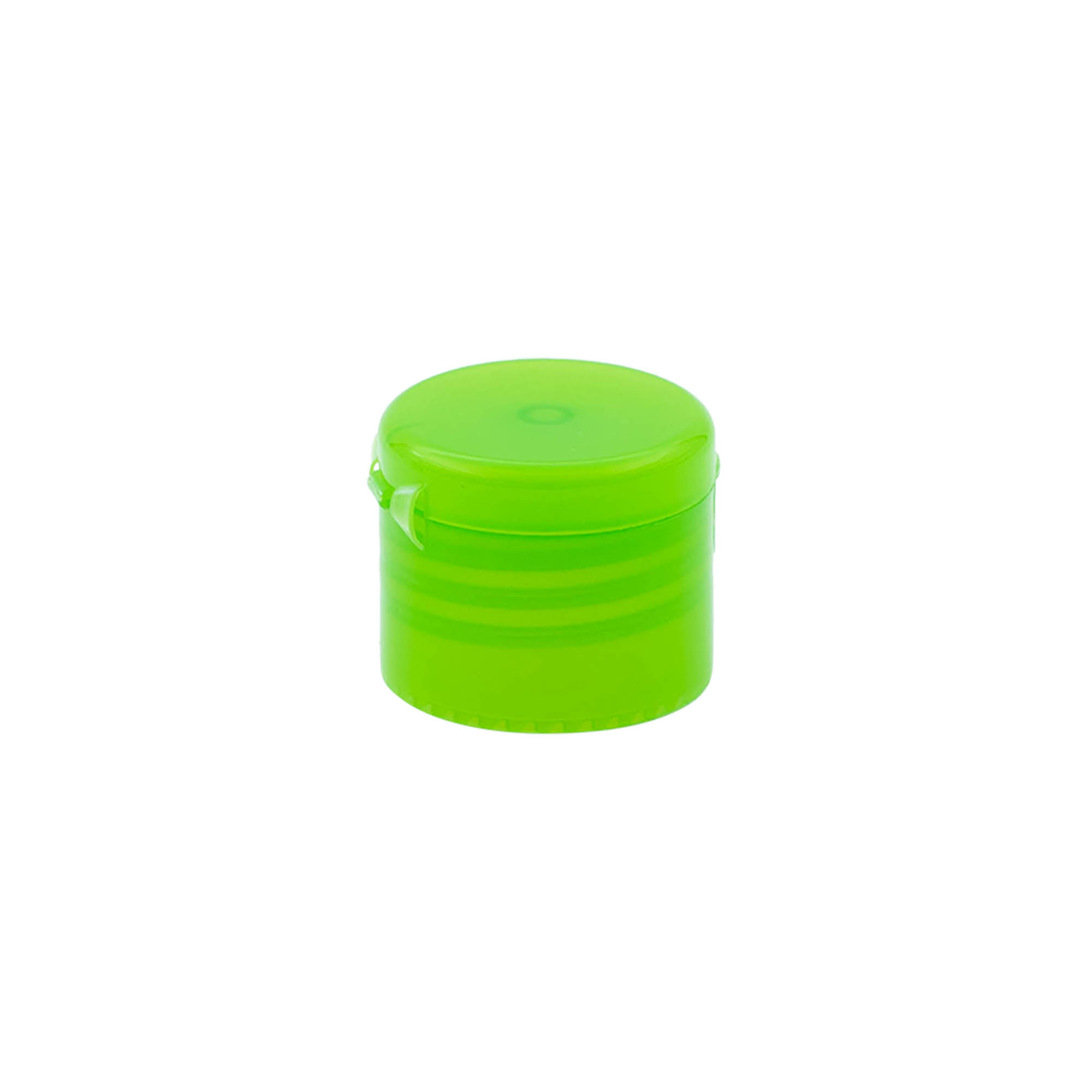 Screw cap with hinge, PP plastic, green, for opening: 24/410 Screw cap with hinge, PP plastic, green, for opening: 24/410