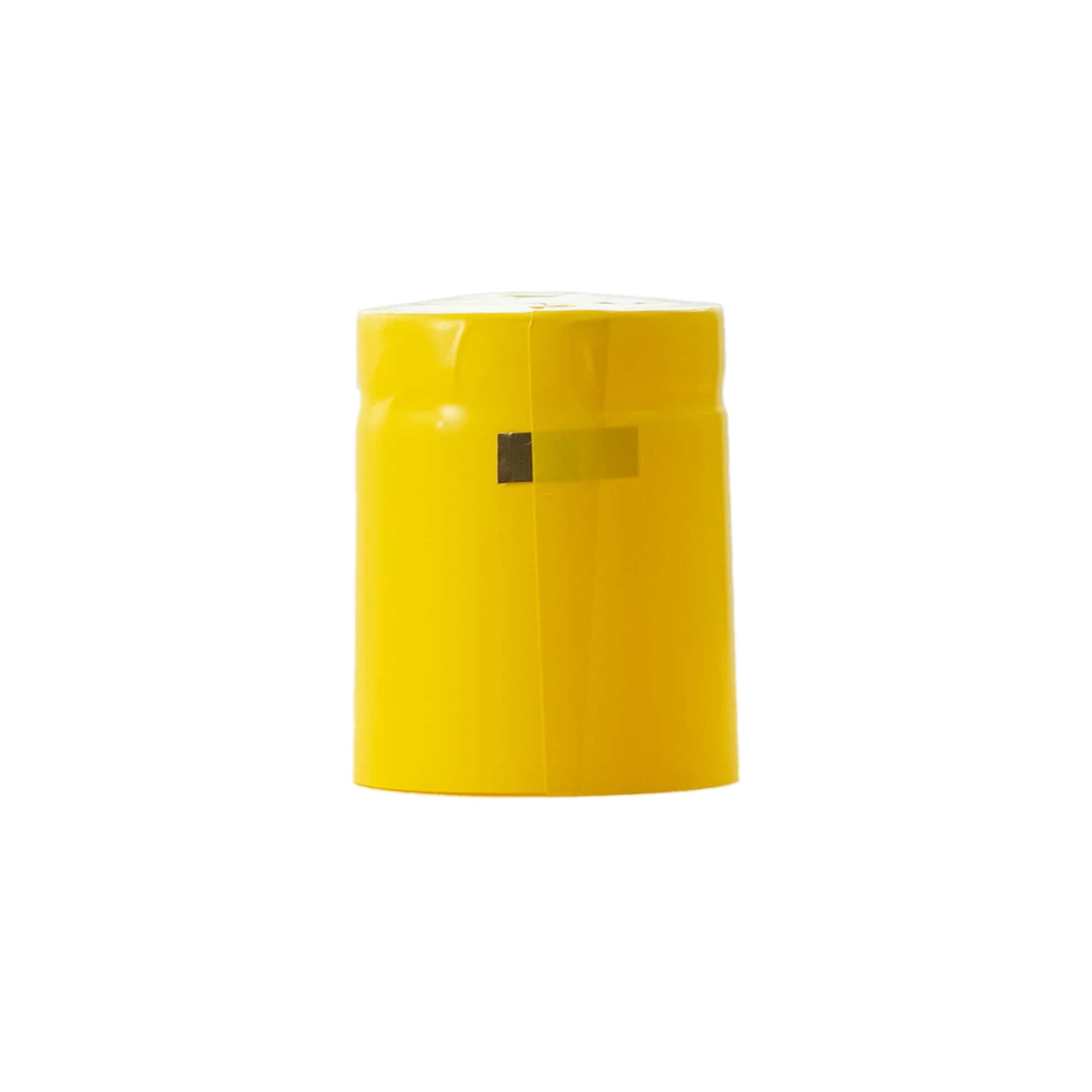Shrink capsule 32x41, PVC plastic, yellow