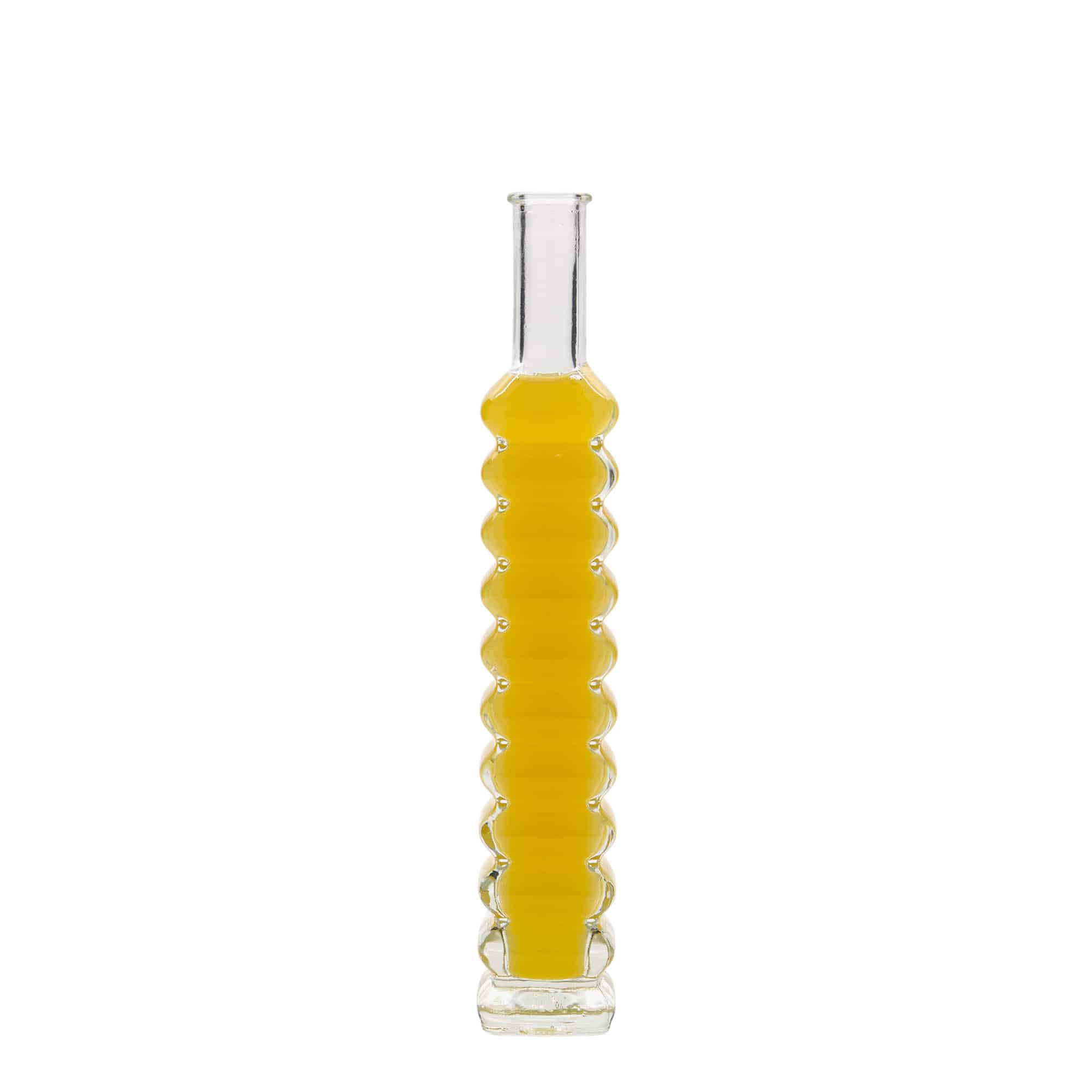 100 ml glass bottle 'Roma', square, opening: cork 100 ml glass bottle 'Roma', square, opening: cork