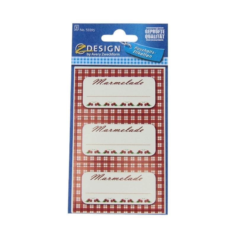 Zweckform Labels ‘Jam checked’, rectangular, paper, red