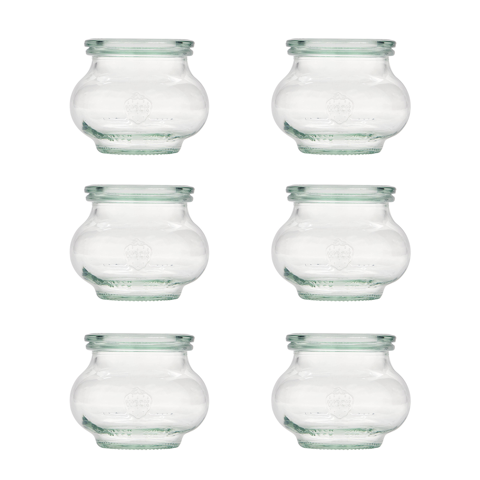 6x 220 ml WECK decorative jar with glass lid RR 60