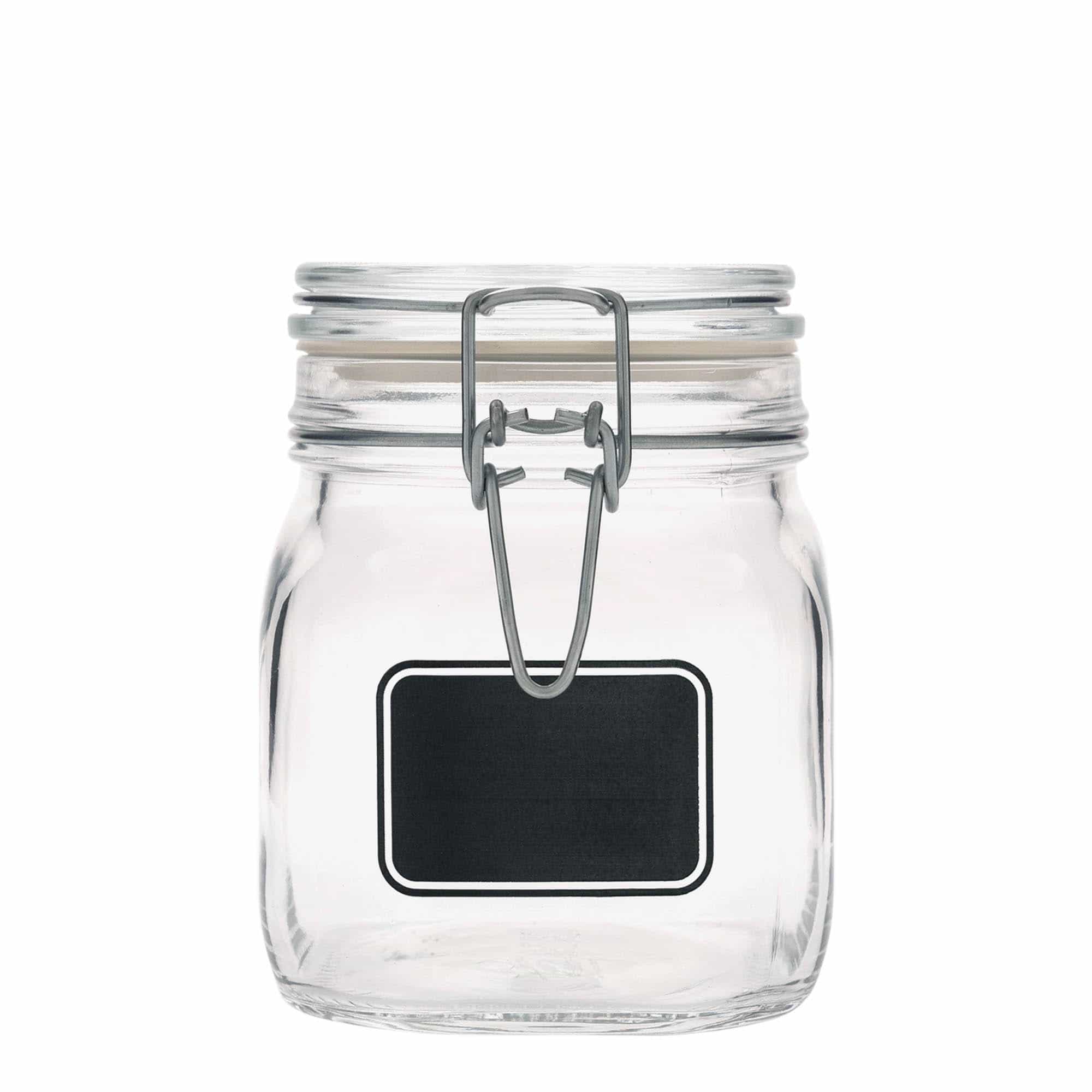 750 ml clip top jar 'Fido', print: blank label, square, closure: clip top
