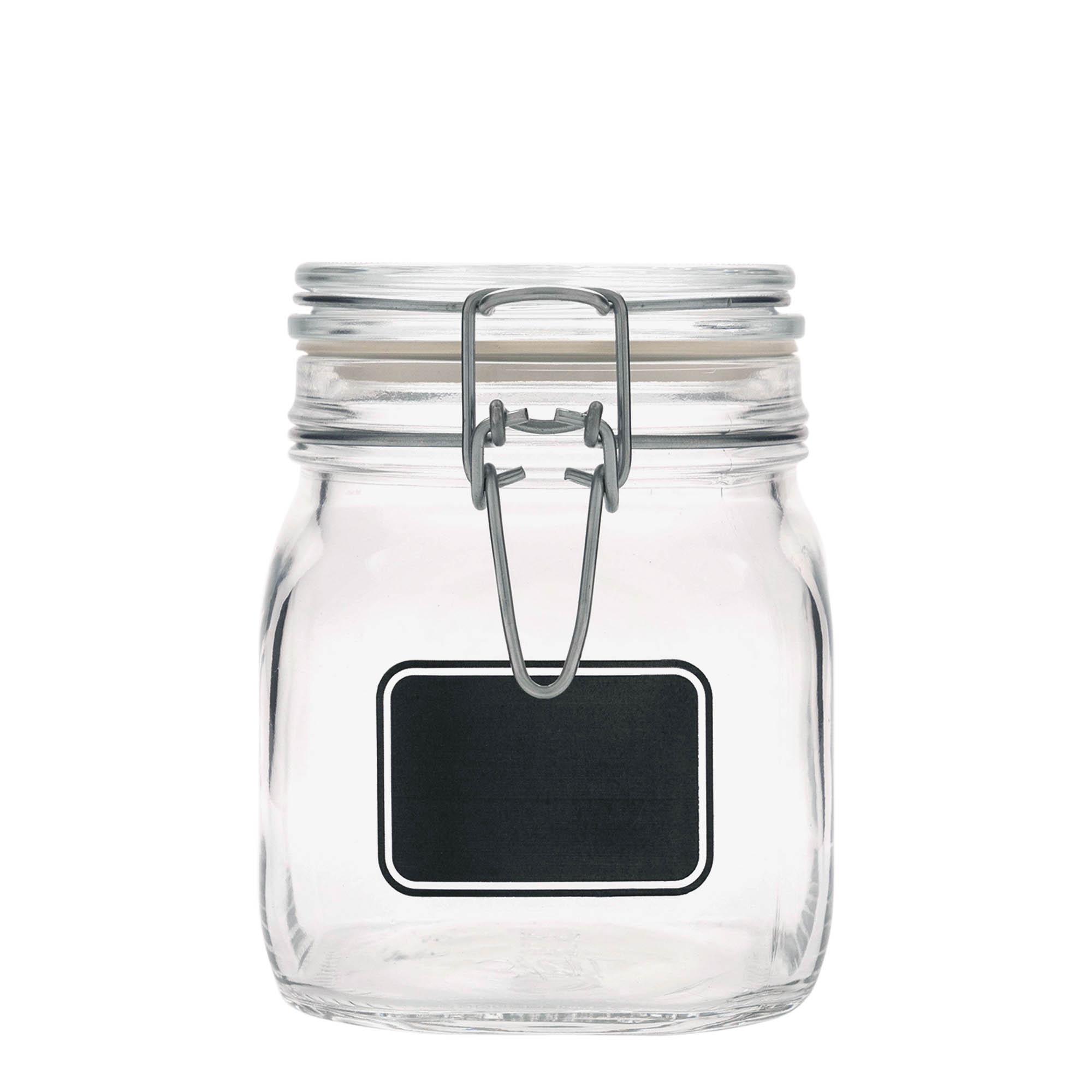 750 ml wire bail jar 'Fido', design: label area, square, opening: wire bail closure 750 ml wire bail jar 'Fido', design: label area, square, opening: wire bail closure