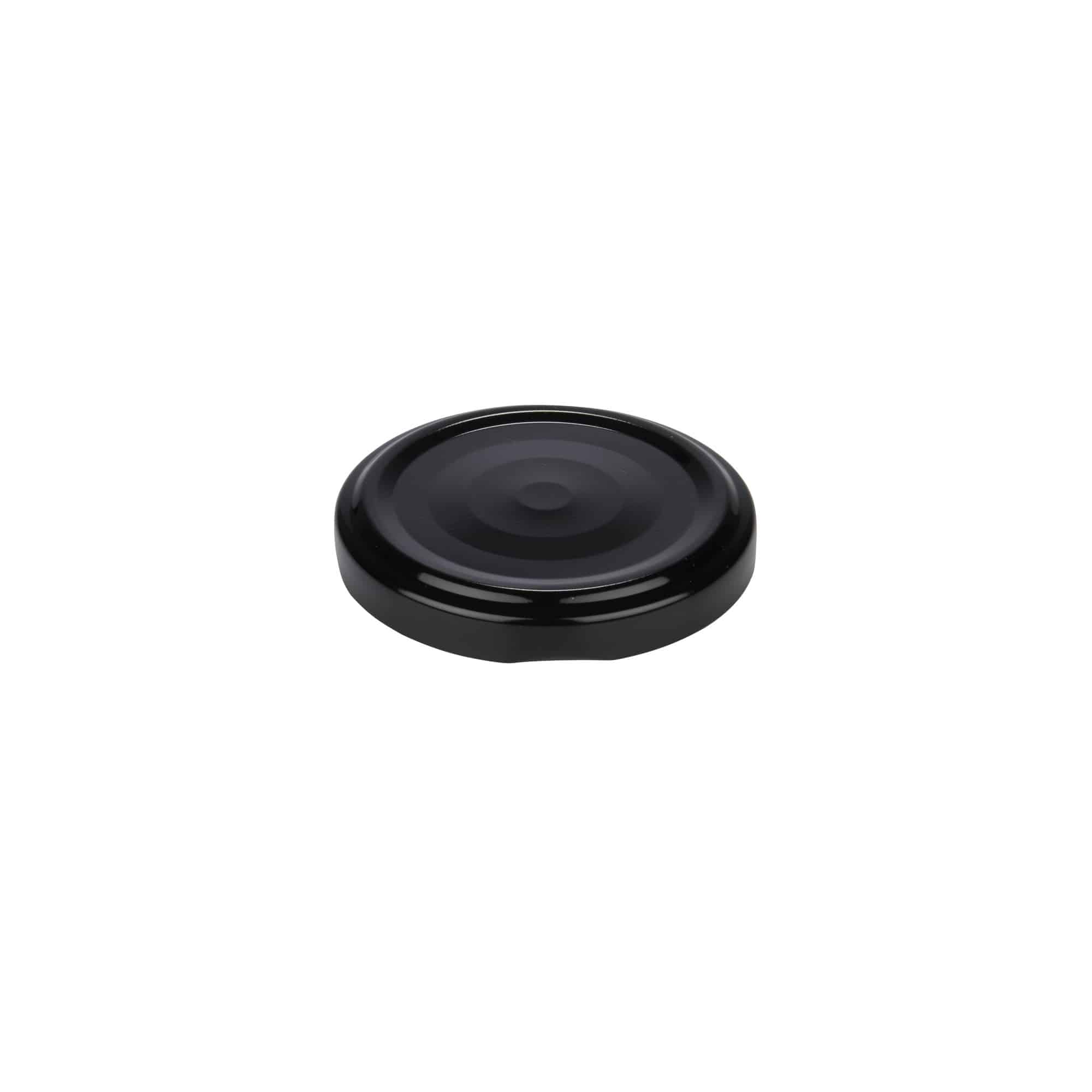 Twist-off lid, tinplate, black, for opening: TO 58