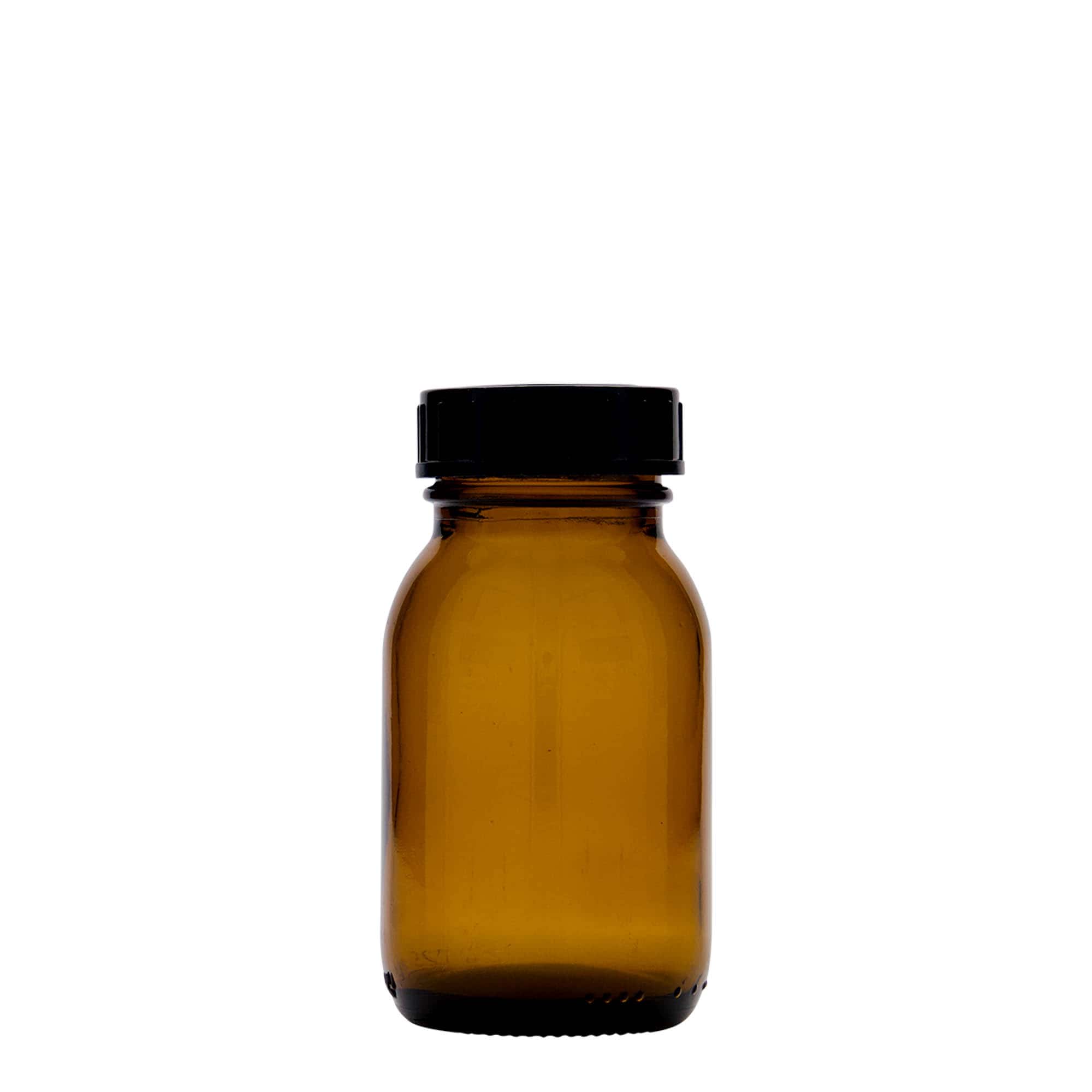 125 ml wide-neck glass, brown, opening: DIN 40