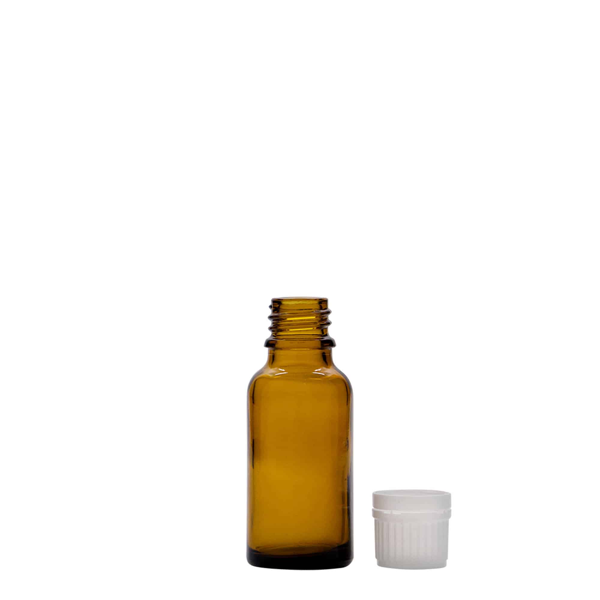 20 ml medicine bottle, brown glass, opening: DIN 18