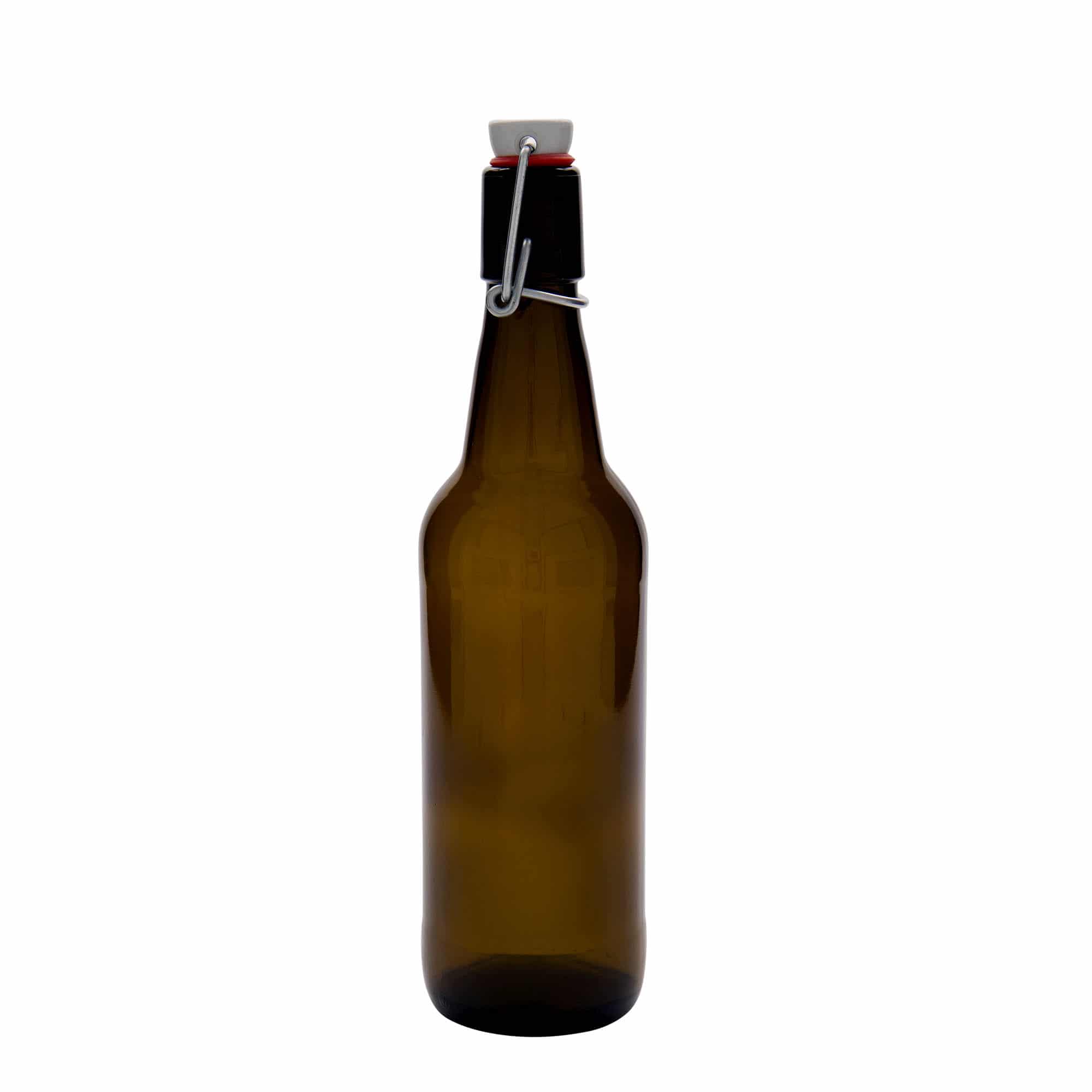 500 ml beer bottle, glass, brown, closure: swing top