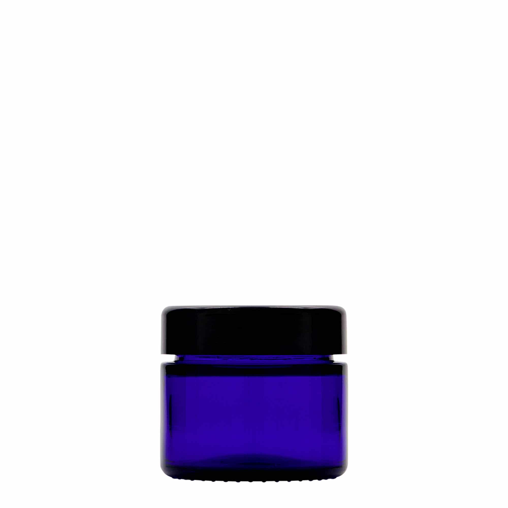 50 ml cosmetic jar 'Blue Edition', glass, royal blue, closure: screw cap