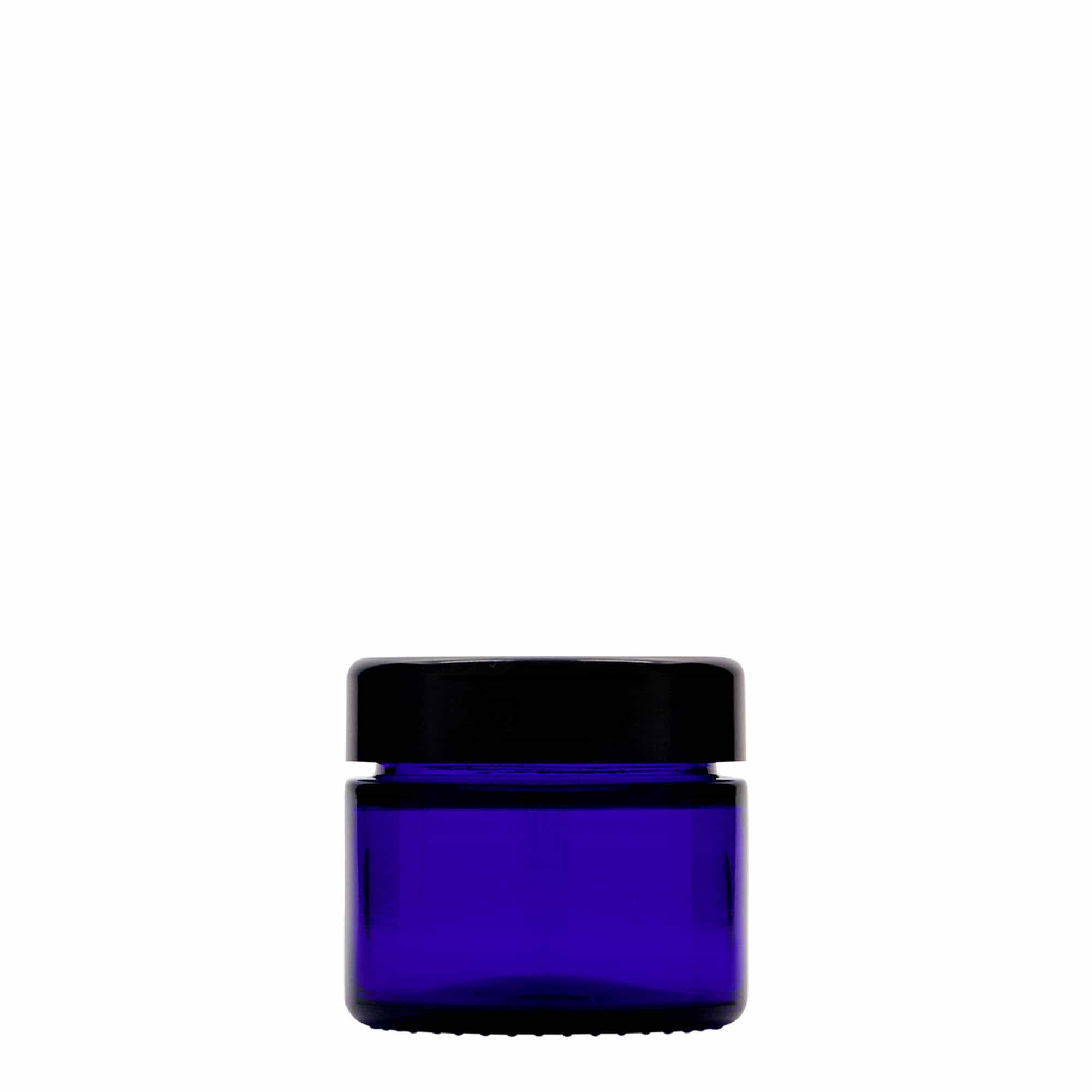50 ml jar 'Blue Edition', glass, royal blue, opening: screw cap