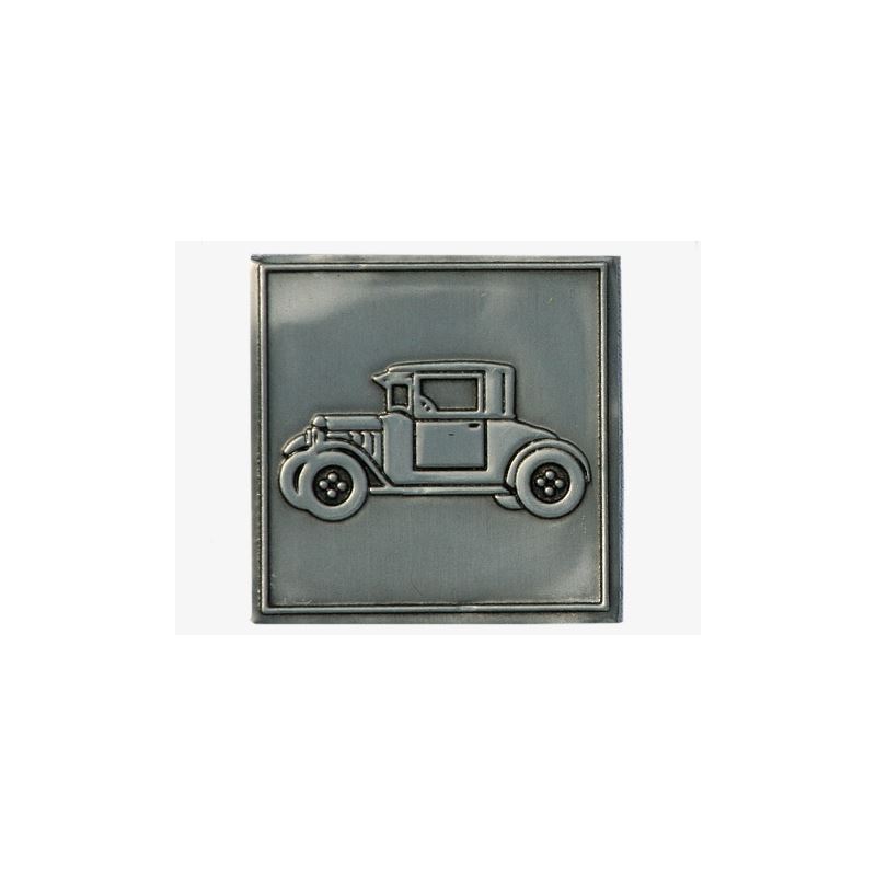 Pewter tag 'Classic Car', square, metal, silver