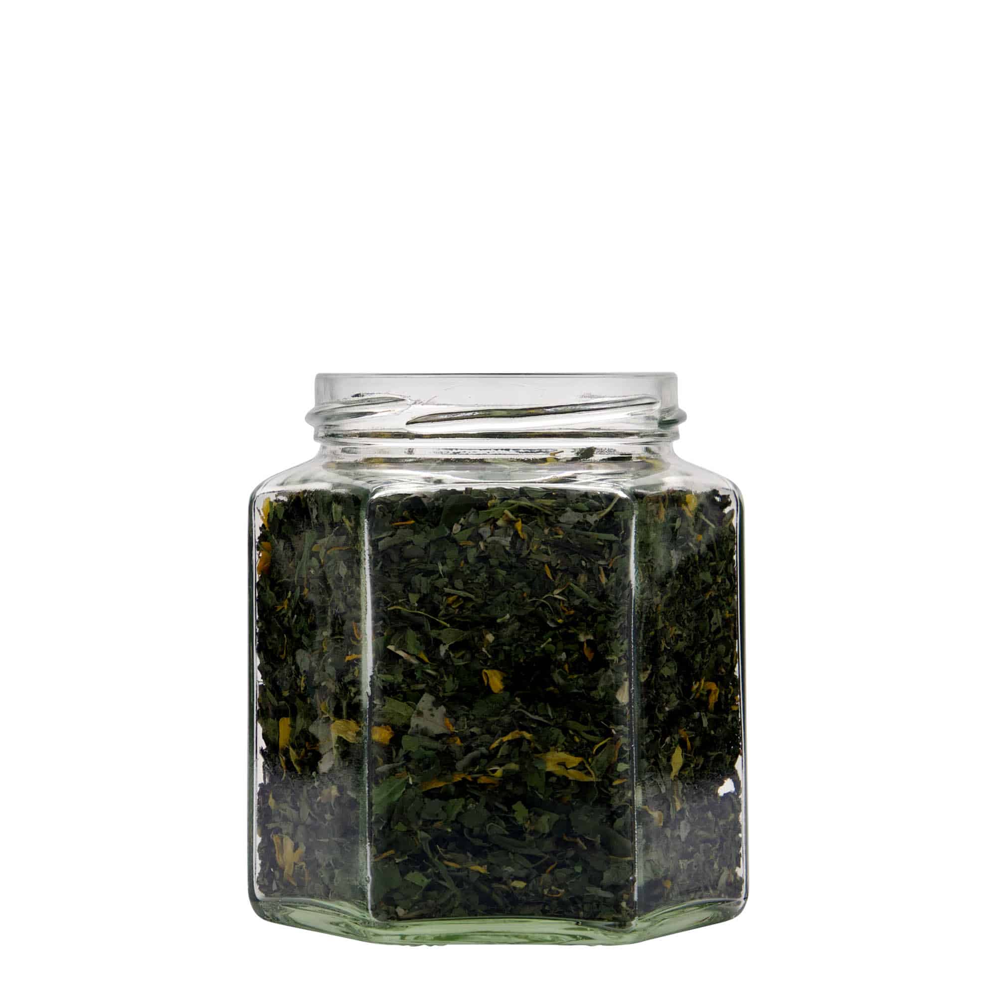390 ml hexagonal jar, closure: twist off (TO 70)